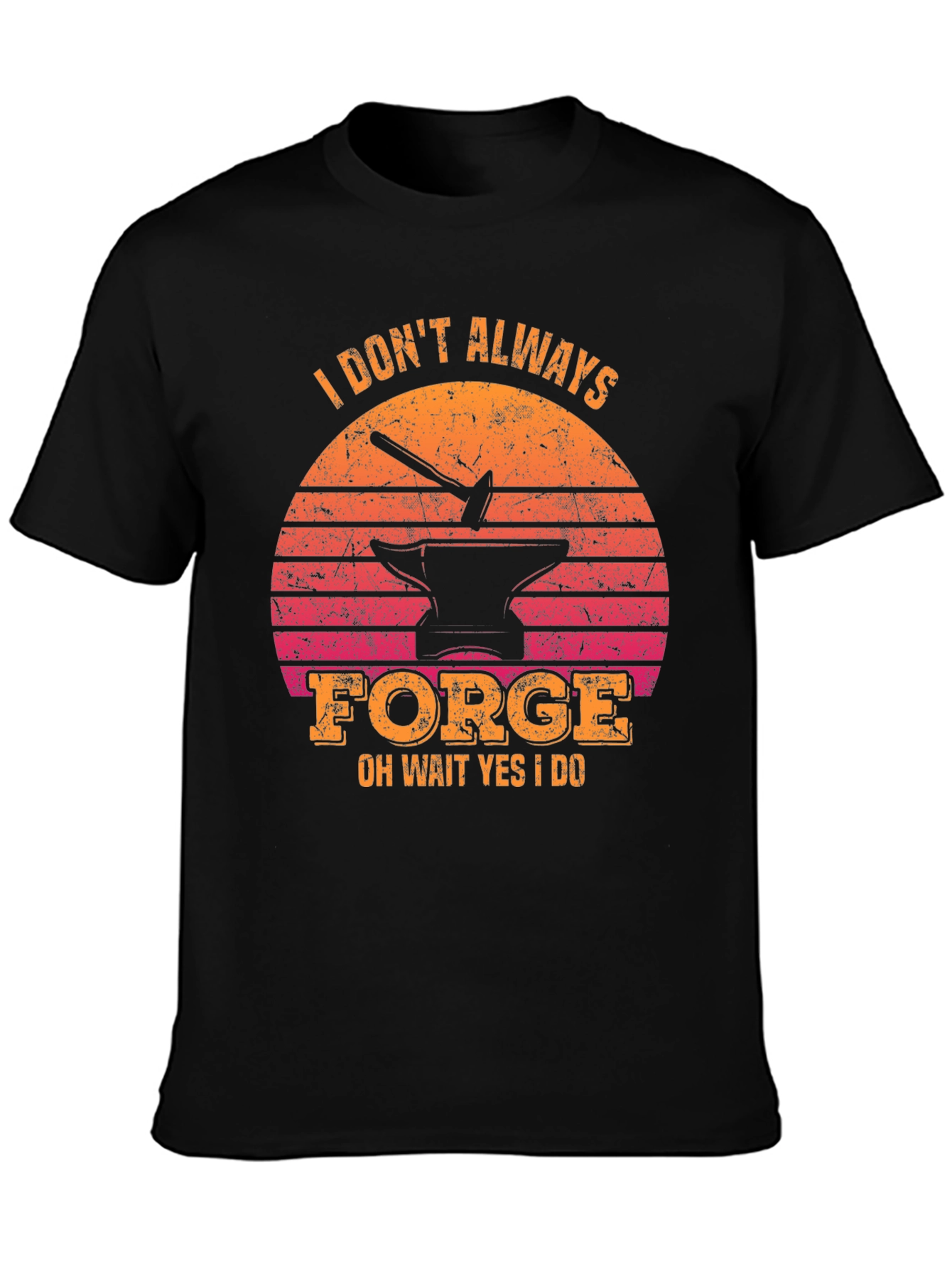 Black Funny Blacksmith T-Shirt - "I Don't Always Forge" view 3
