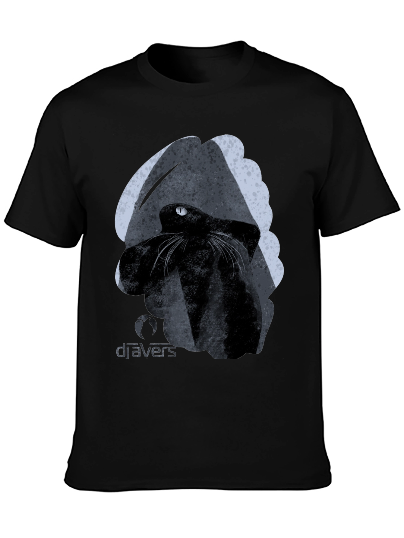 Black Black Cat Graphic Tee - Cool Artistic Design view 3