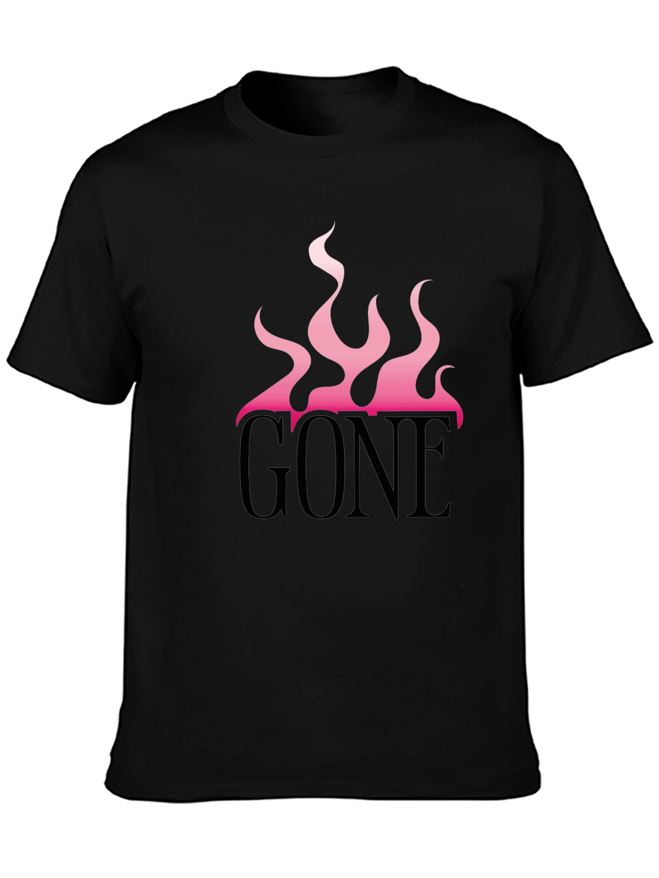Black GONE Graphic Tee - Pink Flames Black T-Shirt view 3