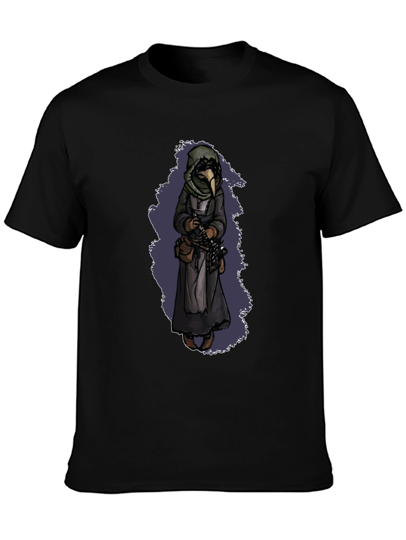 Black Plague Doctor Graphic T-Shirt - Black view 3