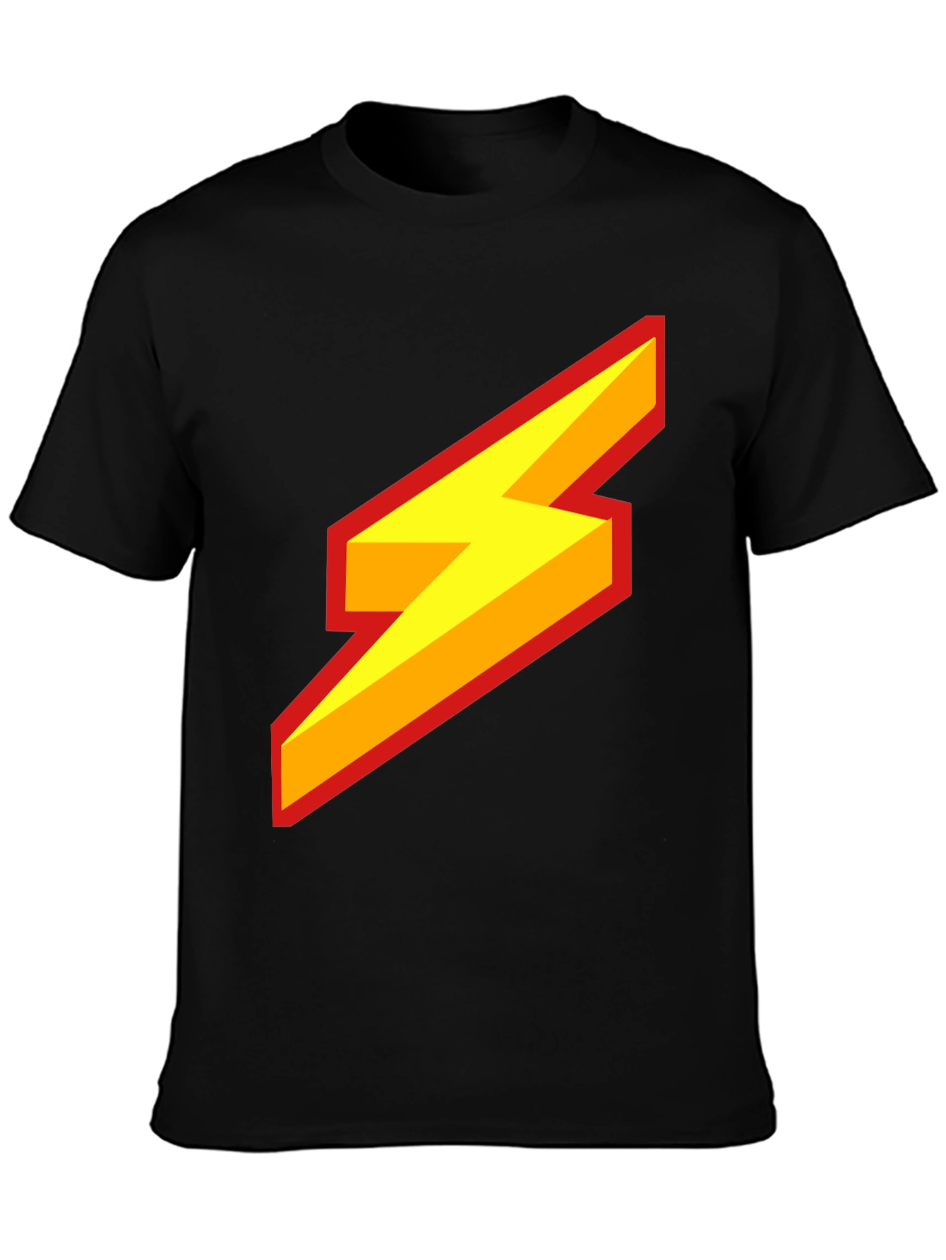 Black Lightning Bolt Graphic Tee - Bold Style view 3
