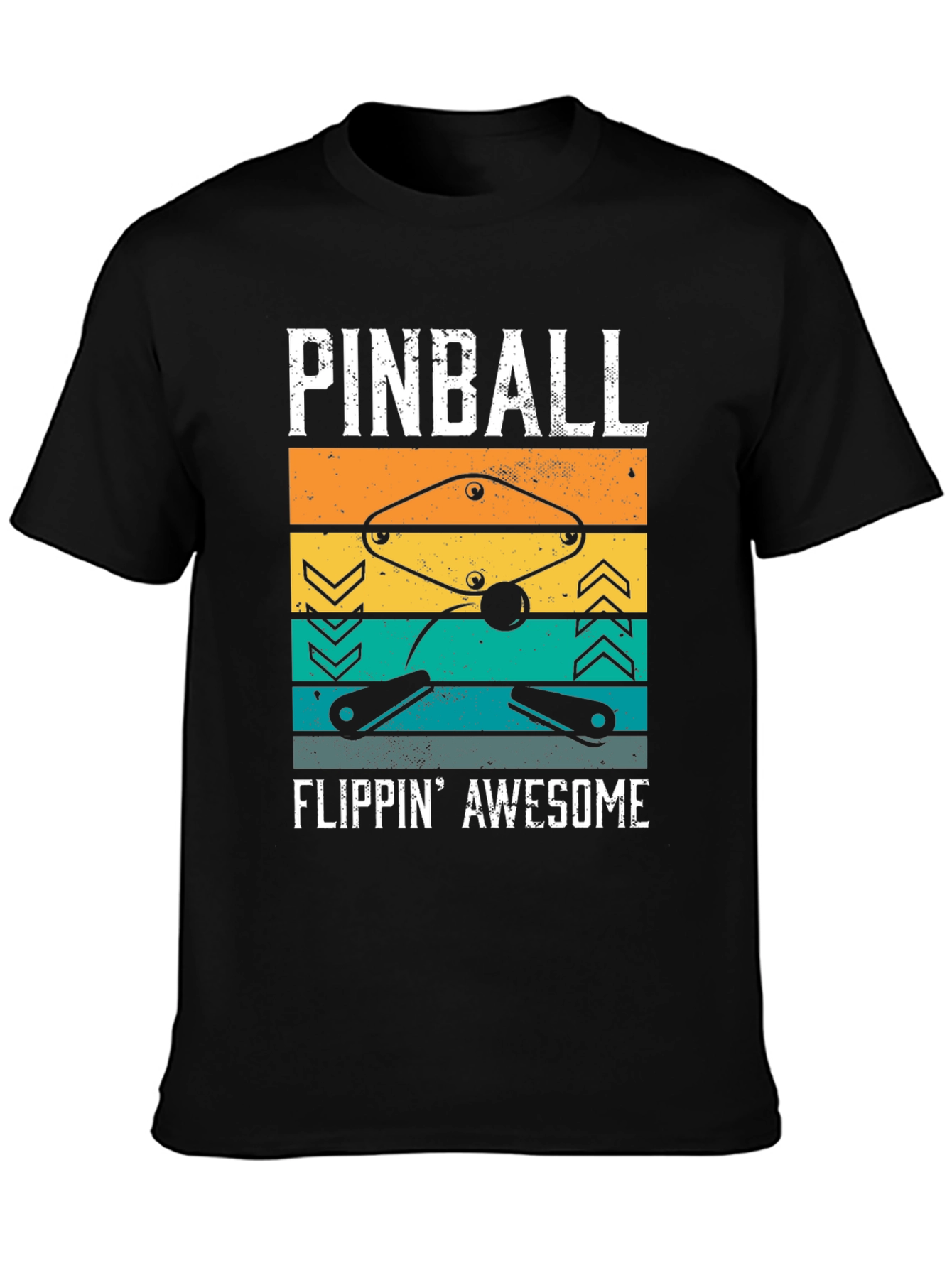 Black Pinball Flippin' Awesome Graphic Tee view 3