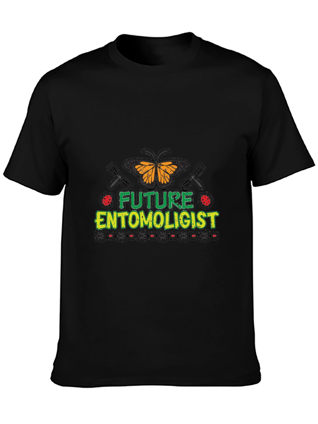 Black Future Entomologist T-Shirt view 3