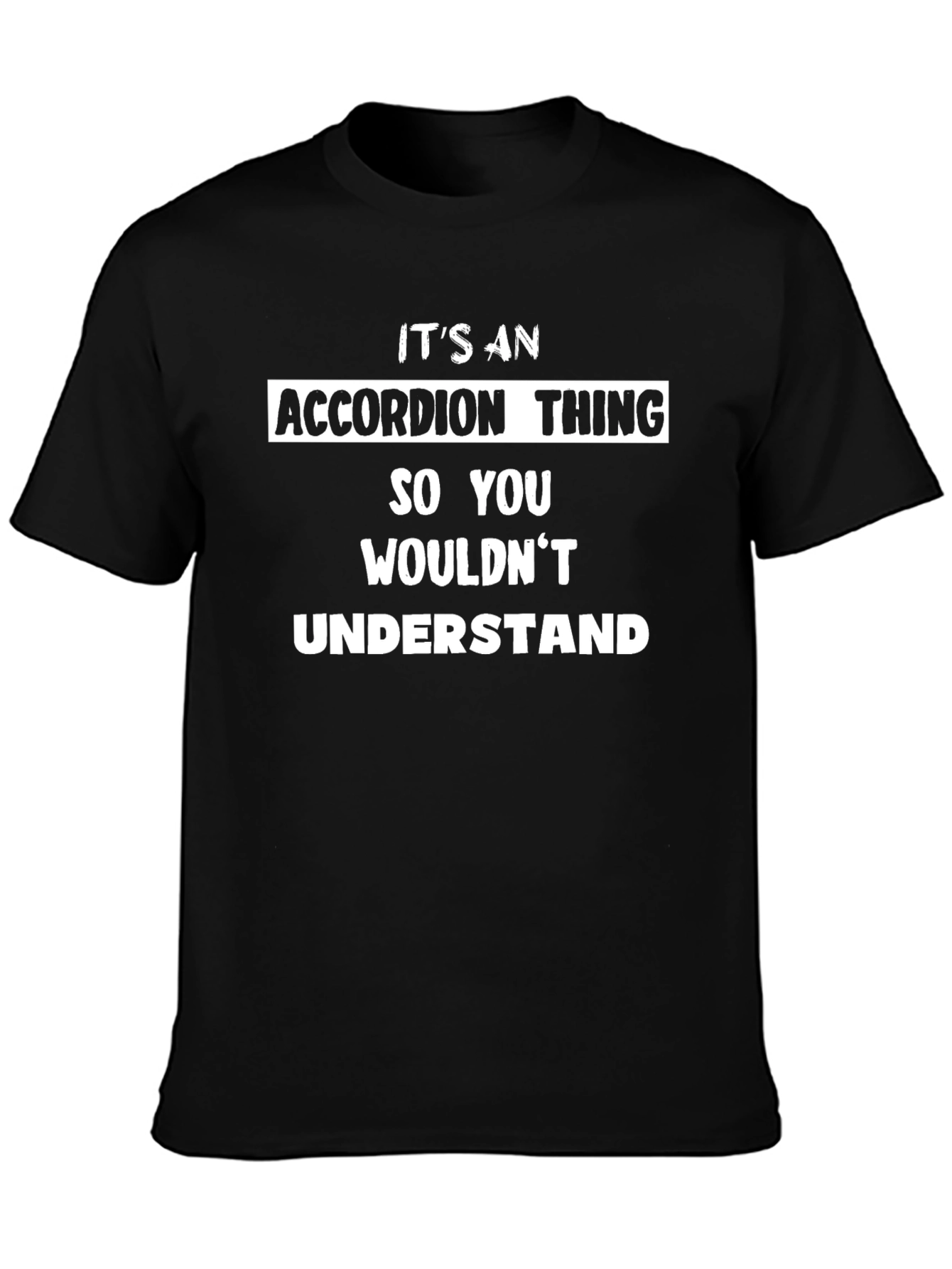 Black Accordion Thing T-Shirt - Funny Musician Tee view 3