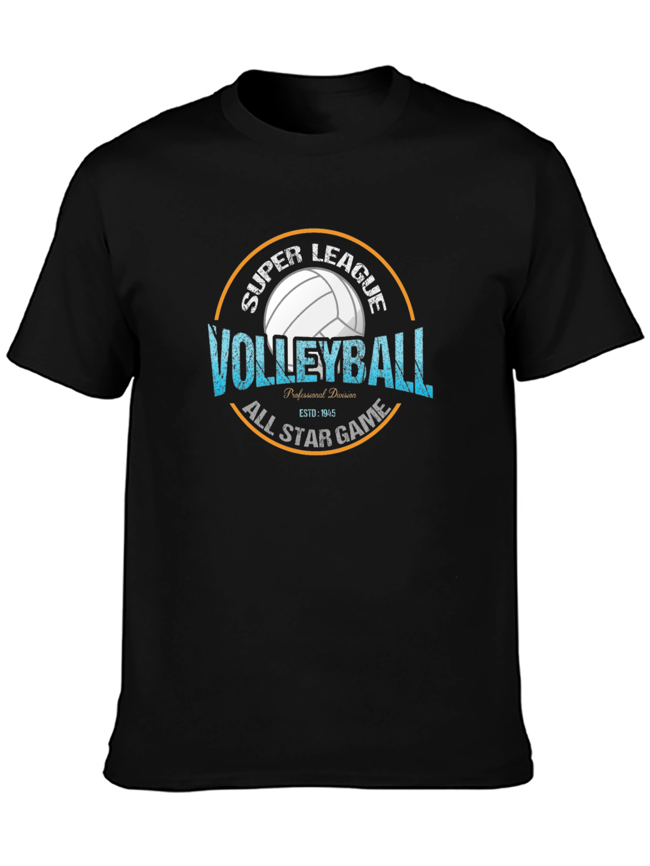 Black Volleyball Super League All Star Game T-Shirt view 3