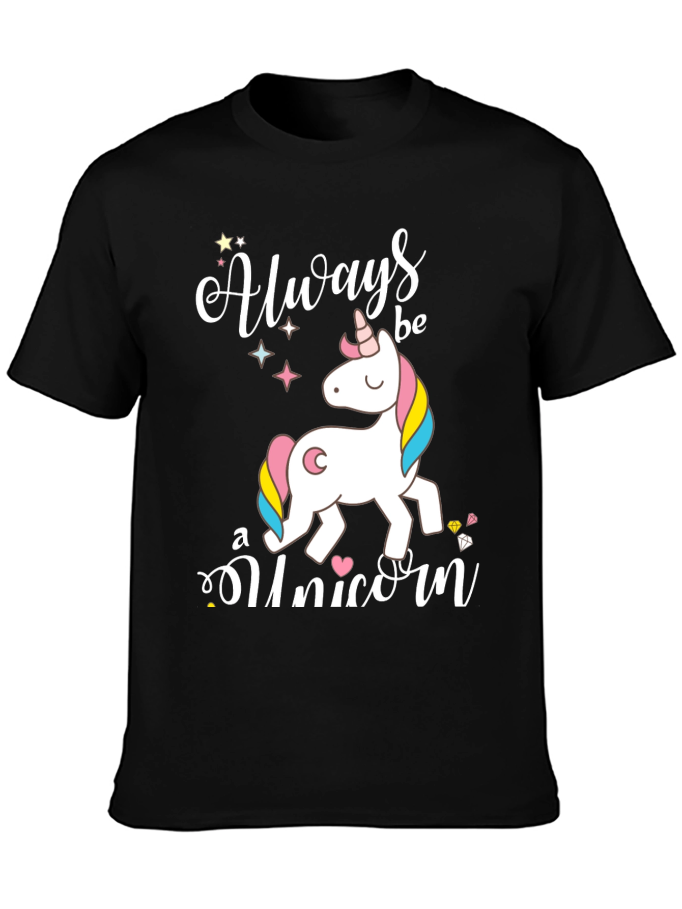 Black Always Be A Unicorn Graphic Tee view 3
