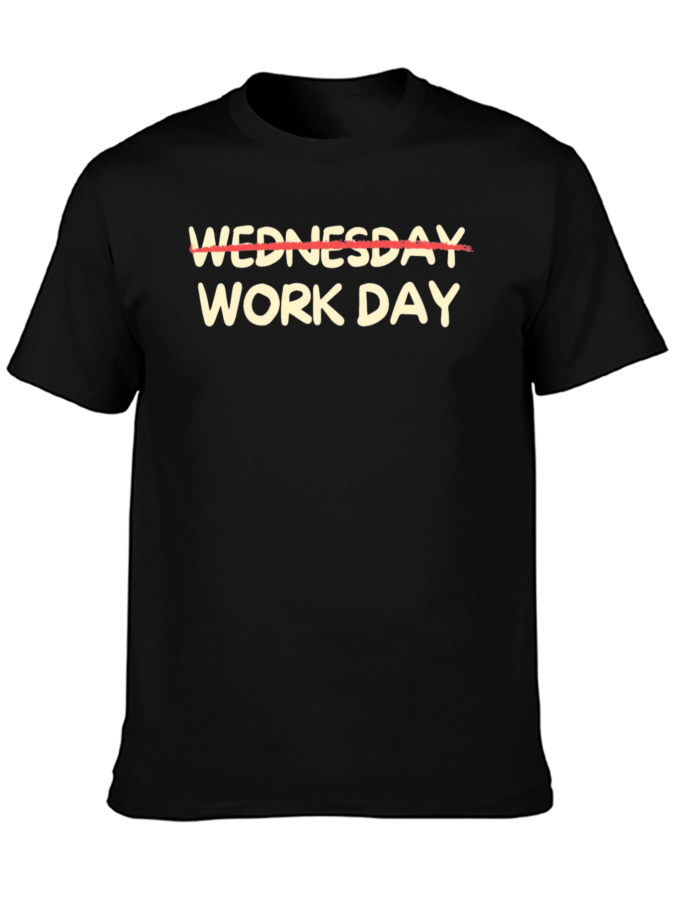 Black Wednesday Work Day T-Shirt - Black Cotton Tee view 3