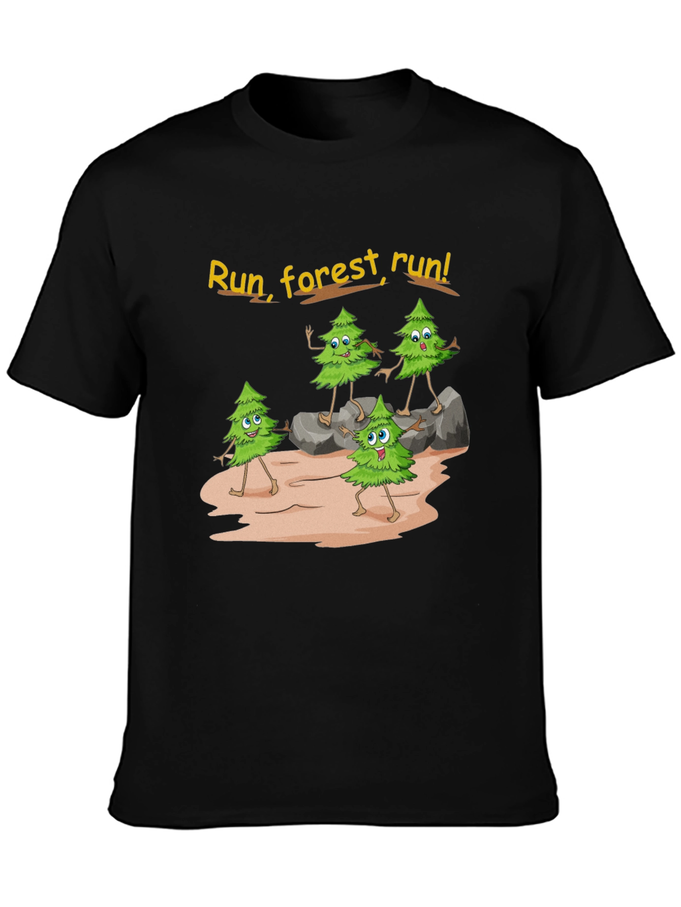 Black Run Forest Run Graphic T-Shirt view 3