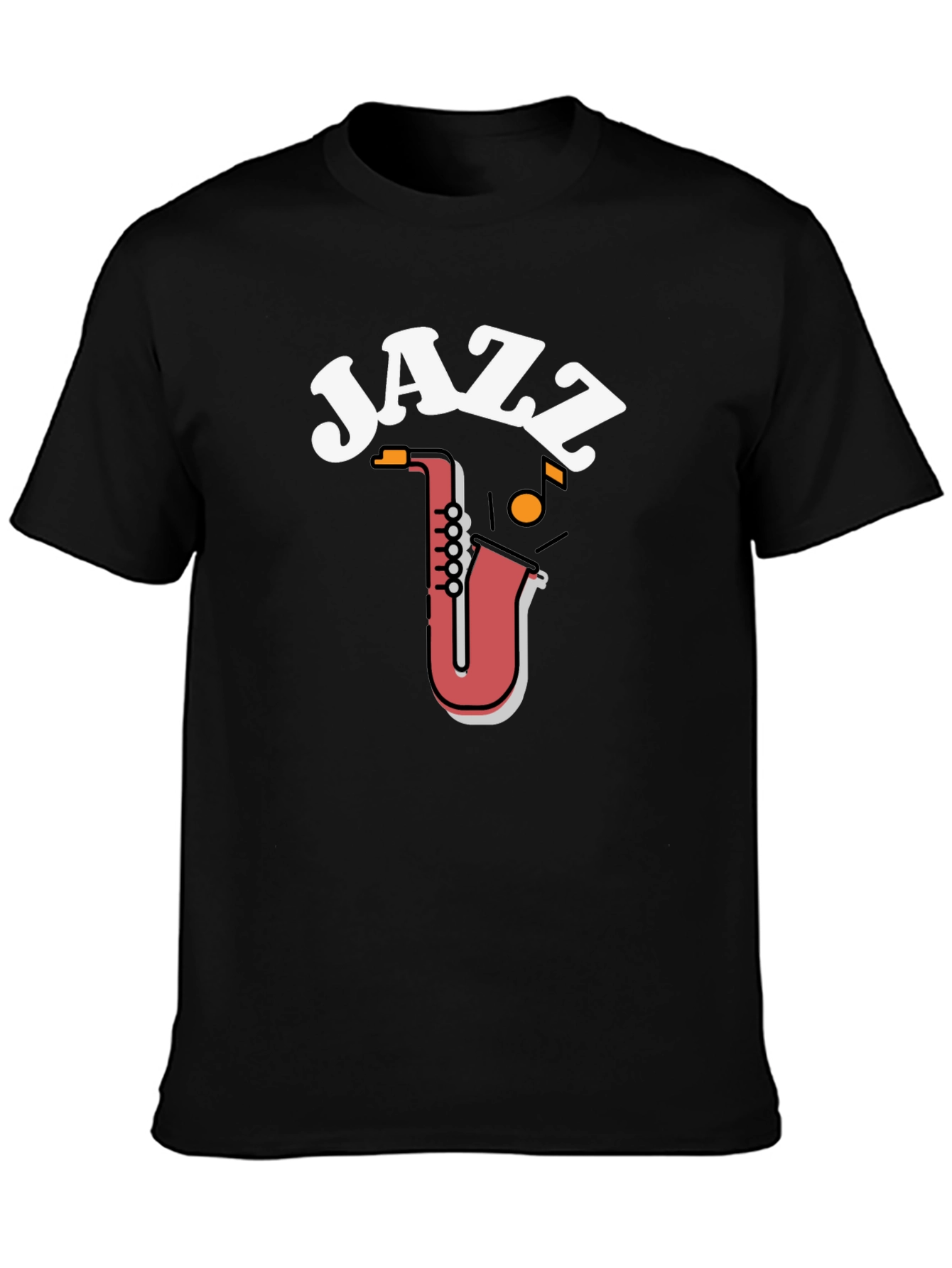 Black Jazz Saxophone Graphic Tee view 3