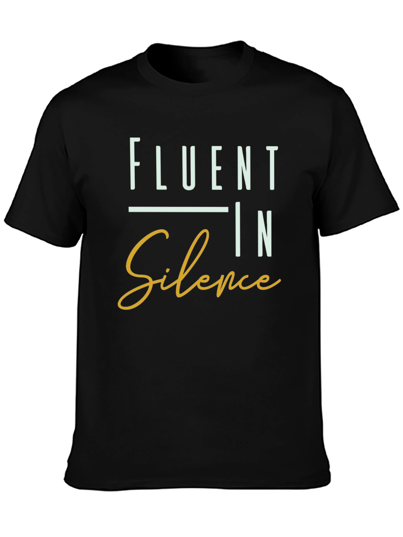 Black Fluent In Silence Graphic T-Shirt - Black view 3
