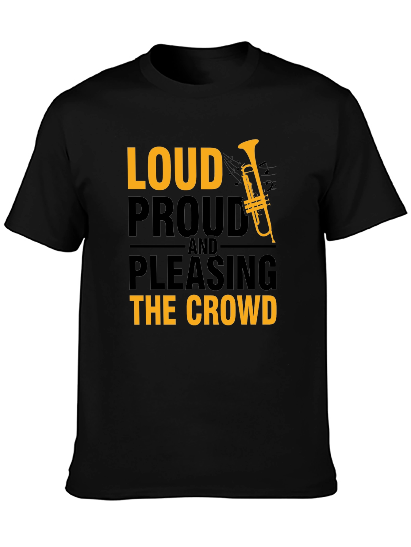 Black Loud Proud T-Shirt - Musician Graphic Tee view 3