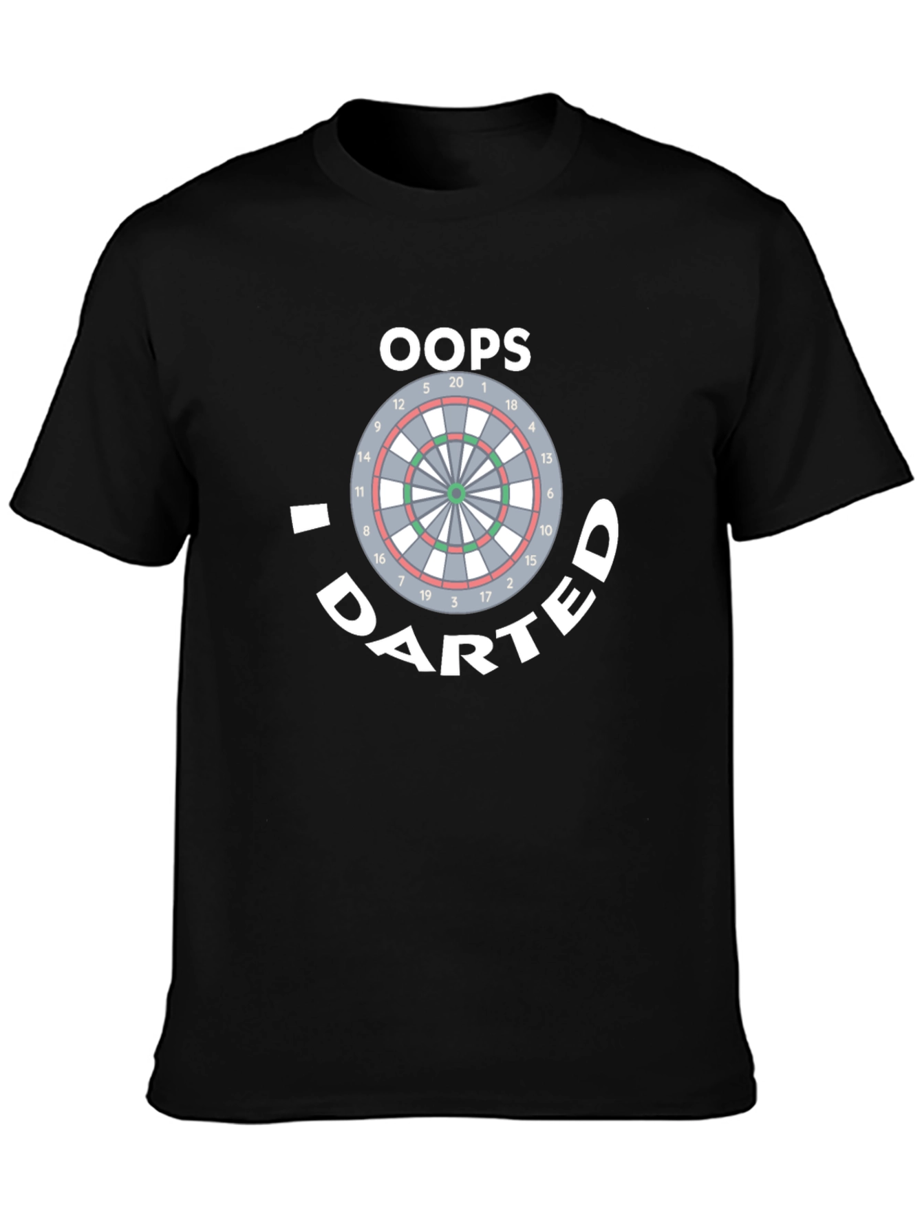 Black Oops I Darted Dartboard T-Shirt view 3