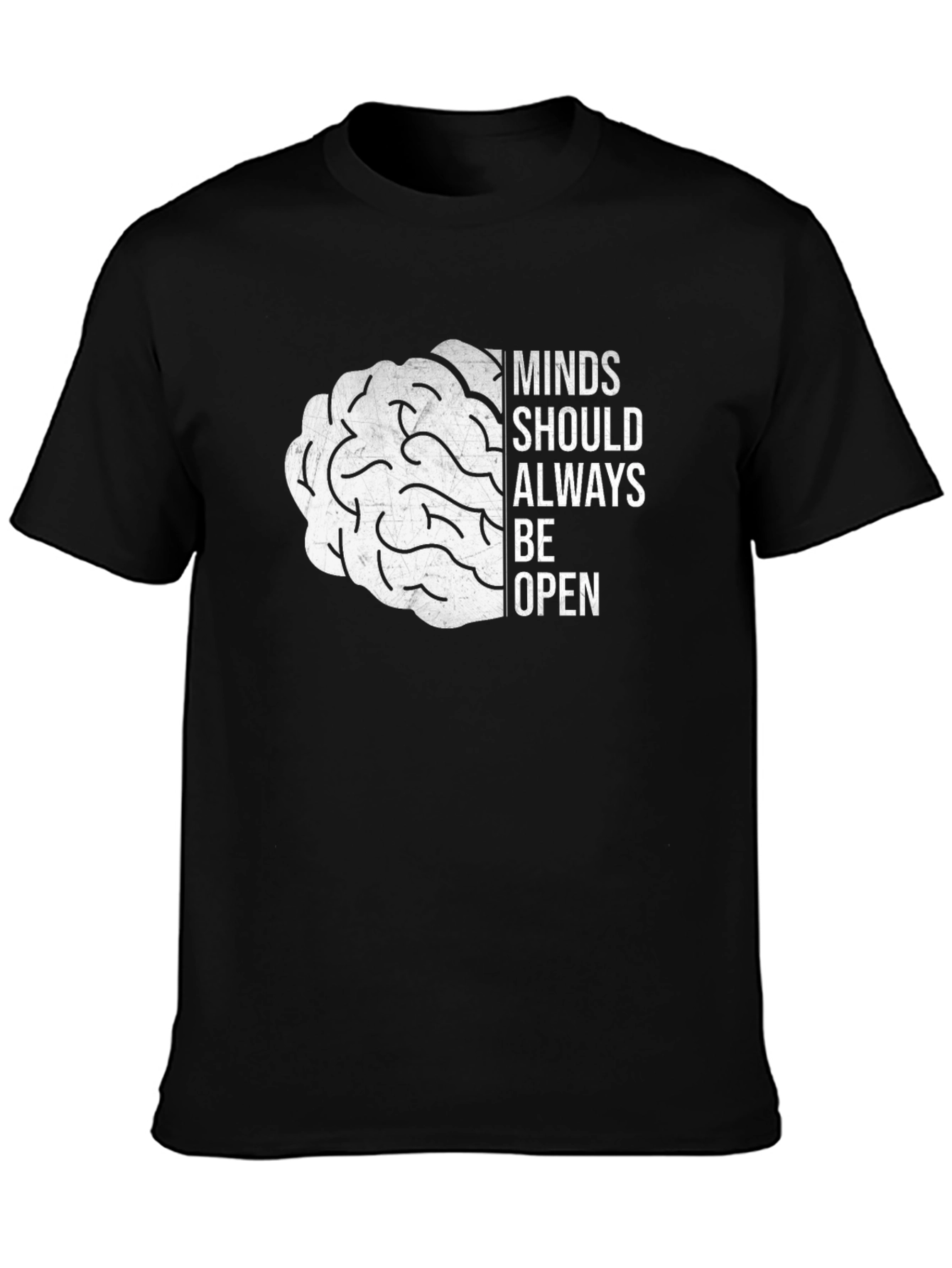Black Open Minds Brain Graphic T-Shirt - Black view 3