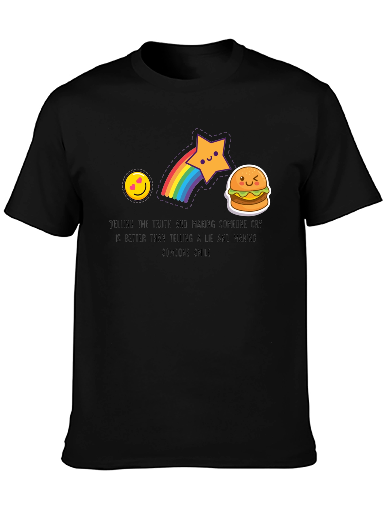 Black Emoji Graphic Tee - Telling the Truth view 3