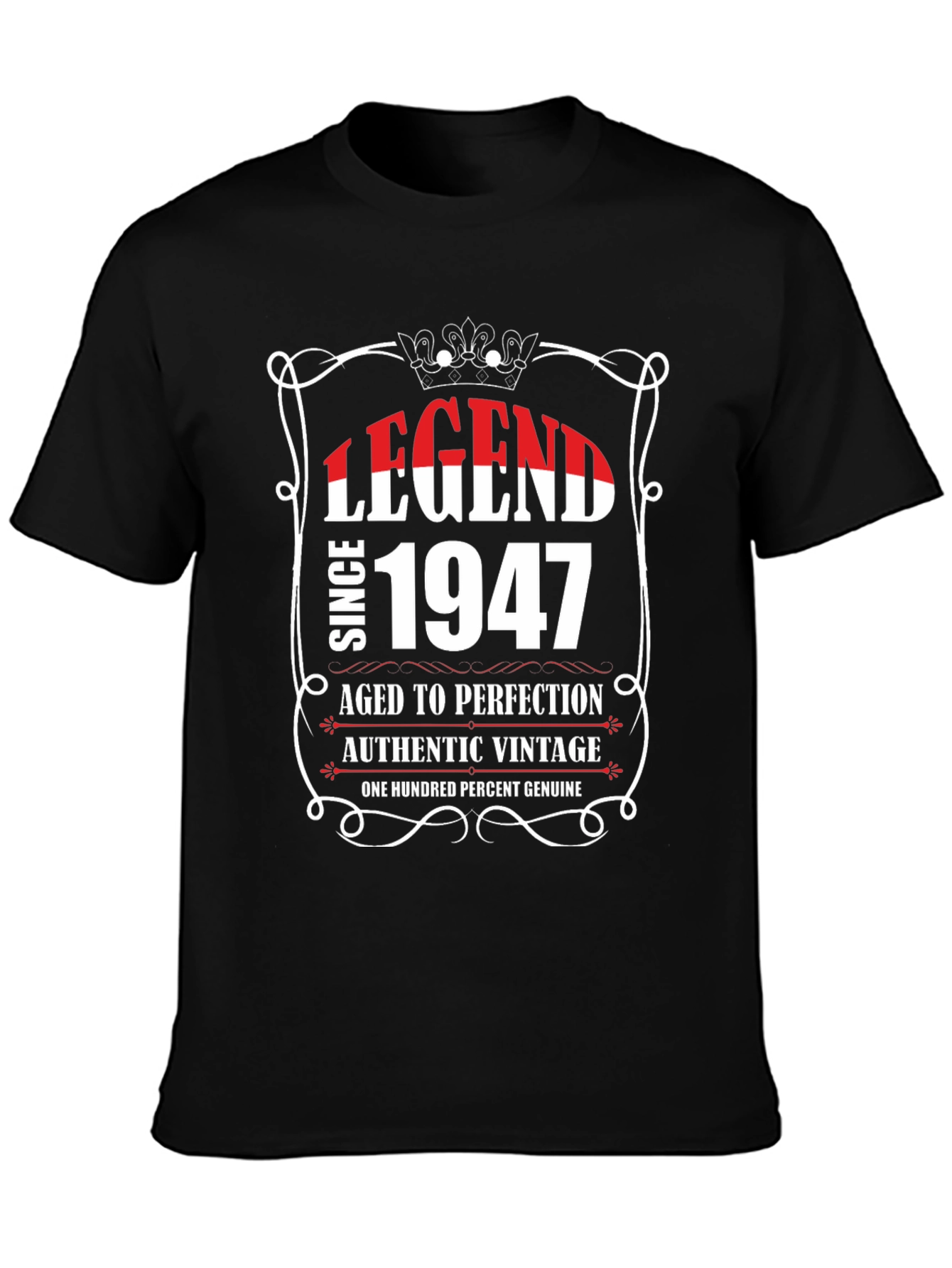 Black Legend Since 1947 Black Graphic T-Shirt view 3