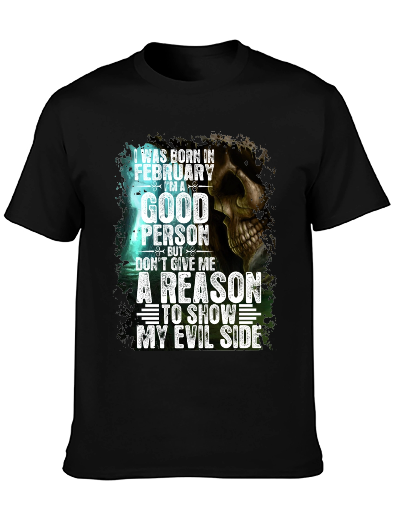 Black February Good Person Evil Side Graphic Tee view 3