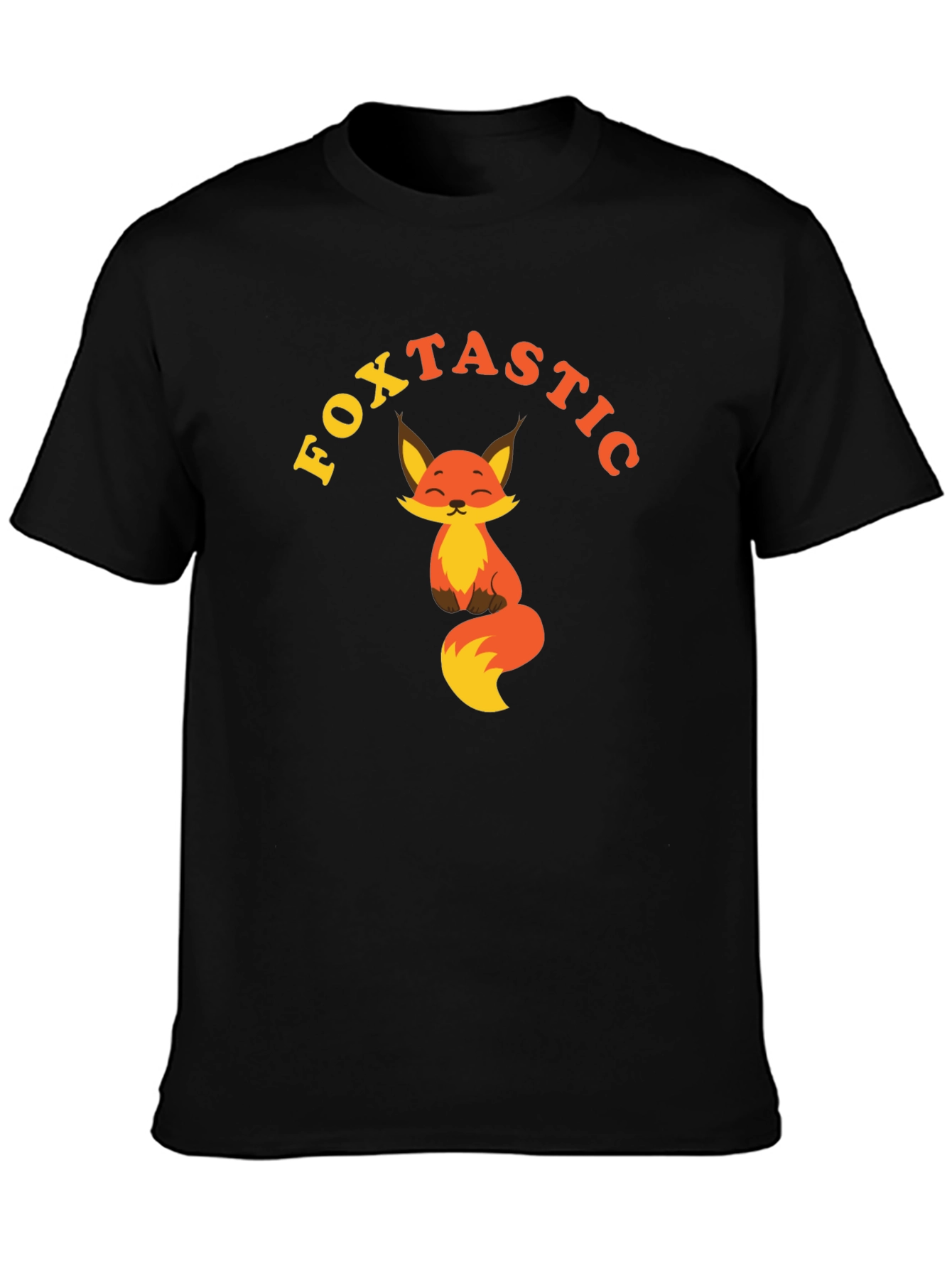 Black Foxtastic Graphic Tee - Cute Fox Design view 3