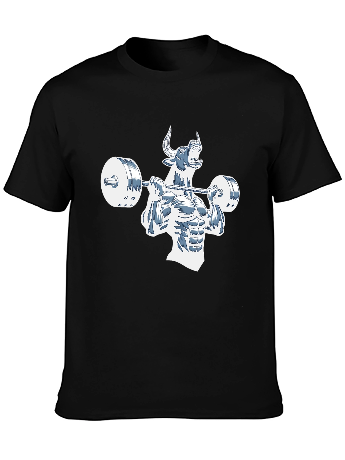 Black Gym Bull Black T-Shirt - Power Lifting view 3