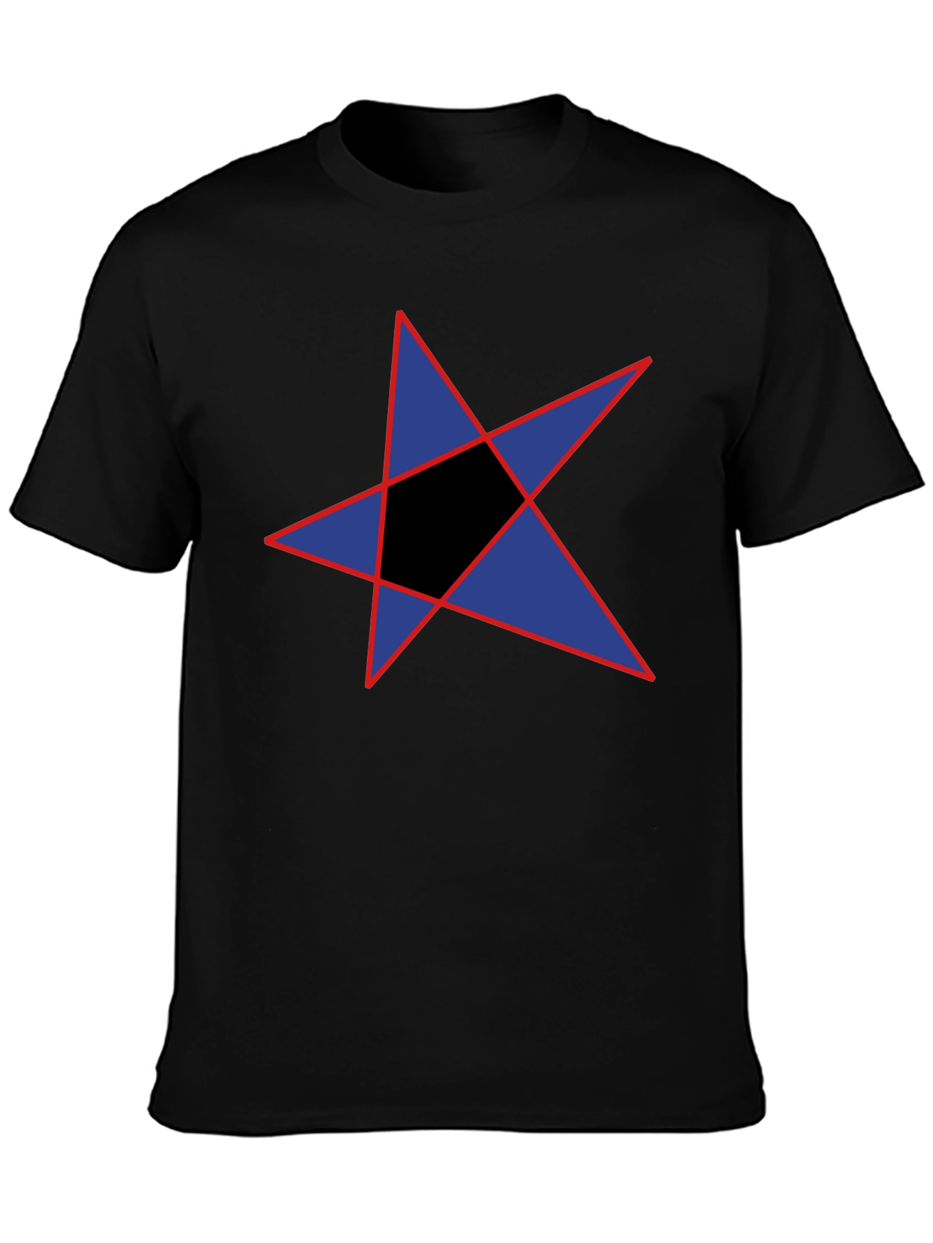 Black Abstract Star Graphic Black T-Shirt view 3