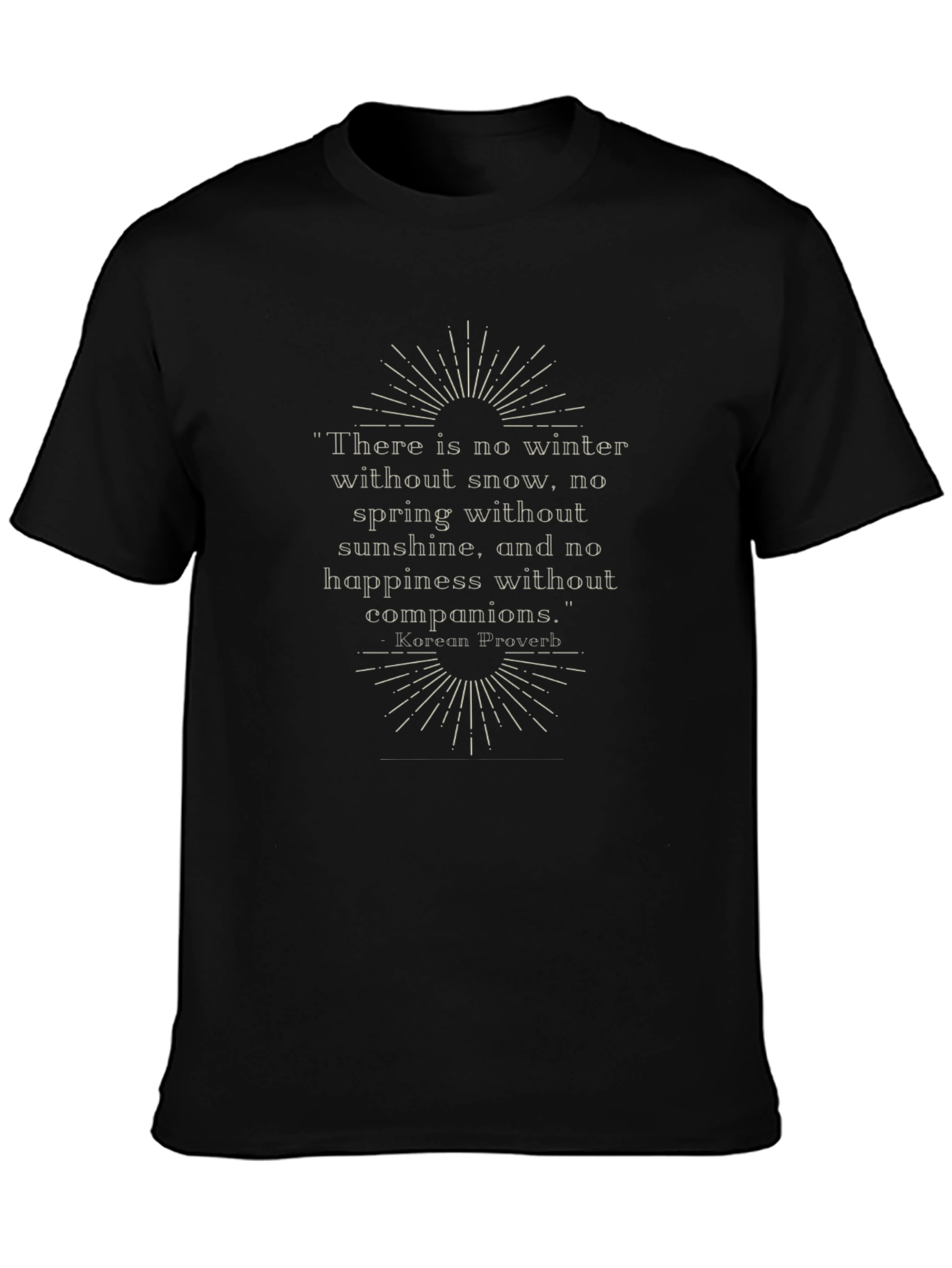 Black Korean Proverb Graphic Tee - Inspirational Quote Shirt view 3