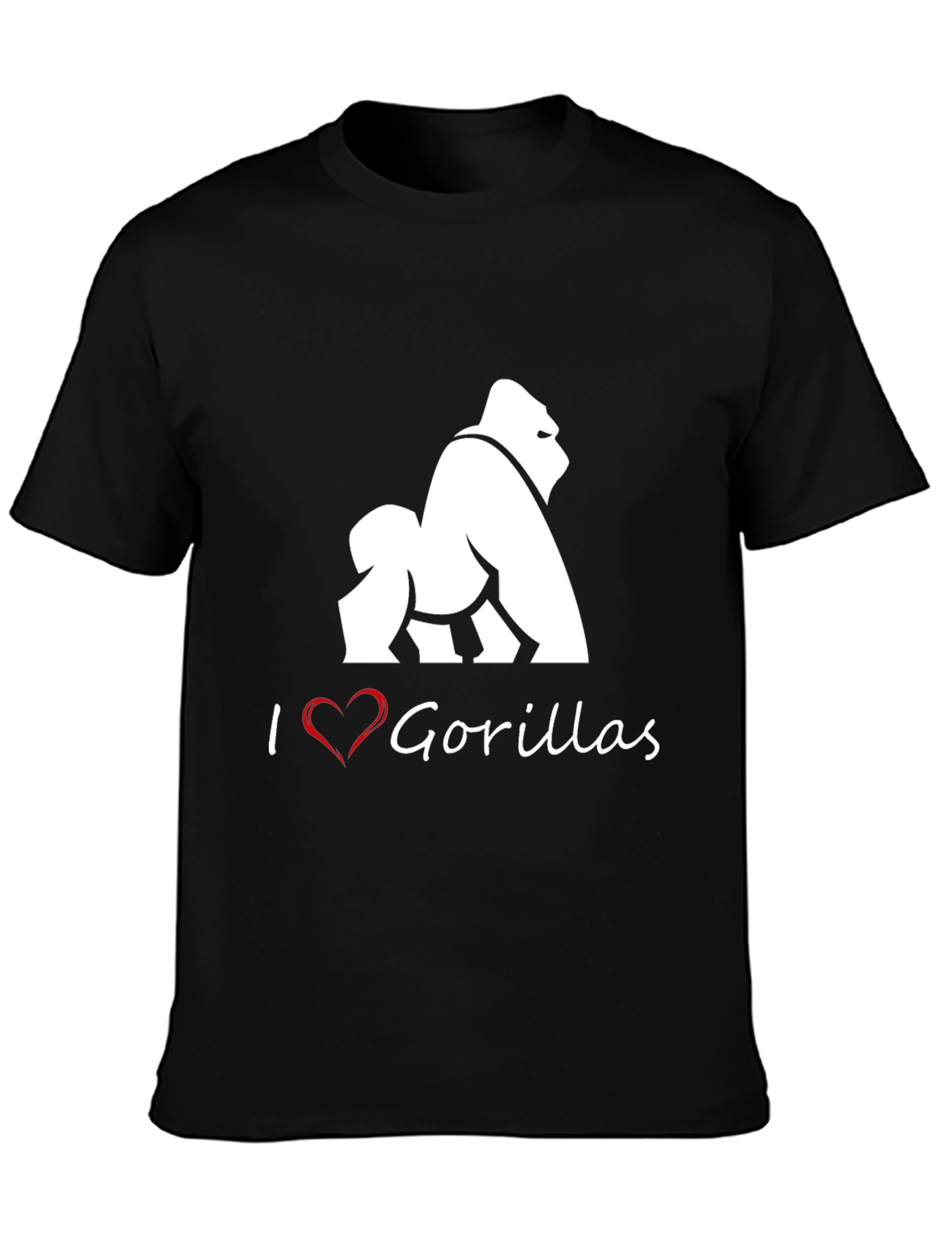 Black I Heart Gorillas Black T-Shirt view 3