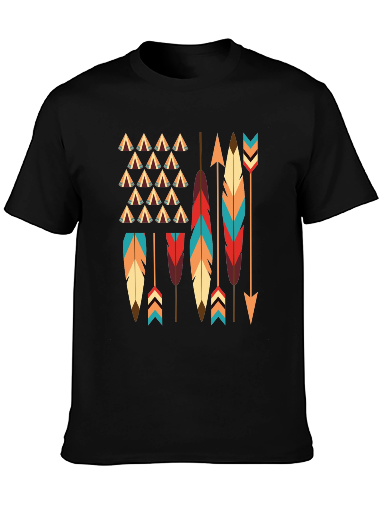 Native American Arrows & Feathers Graphic T-Shirt - 3