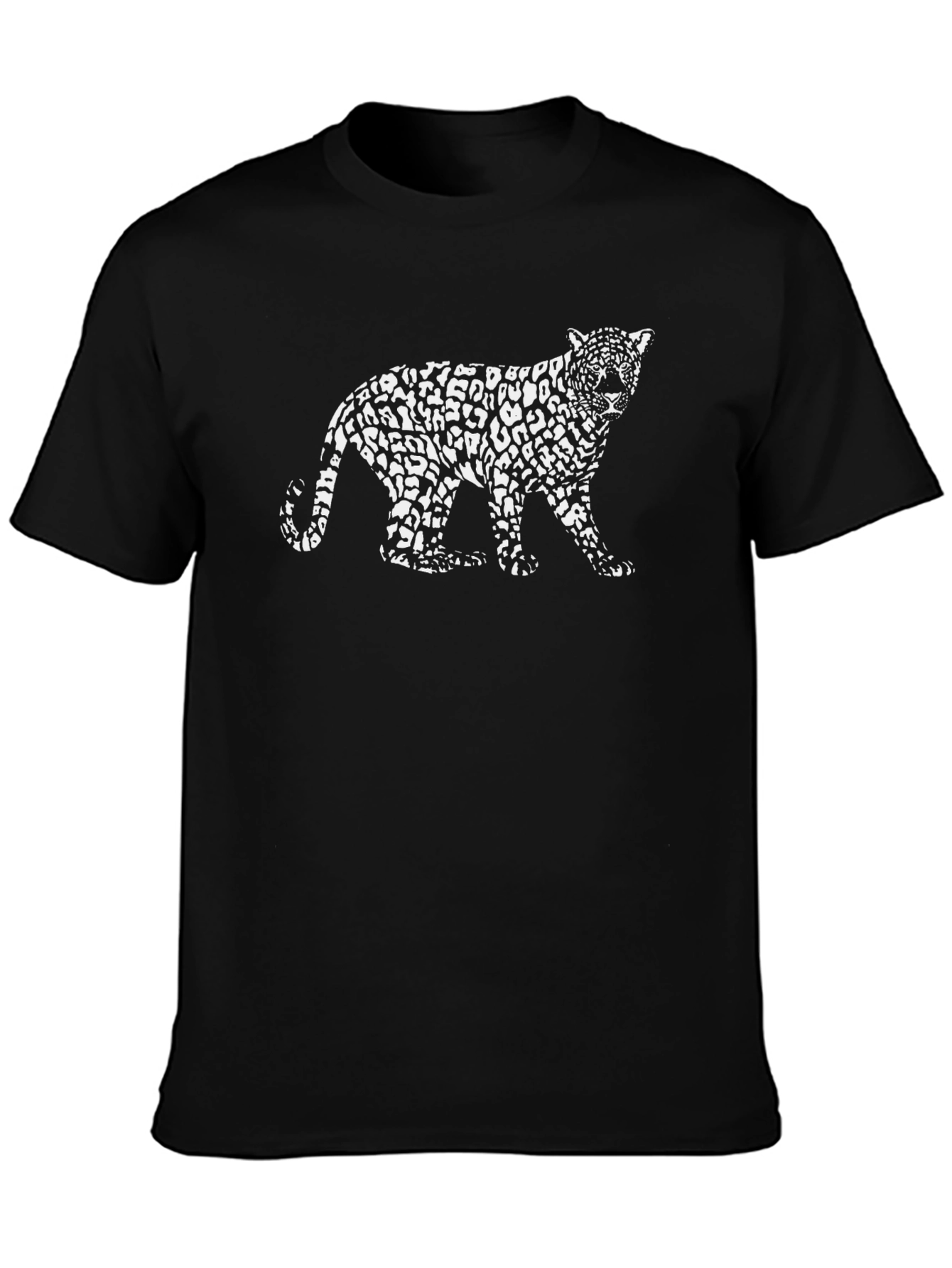 Black Leopard Print T-Shirt - Stylish Black Tee view 3