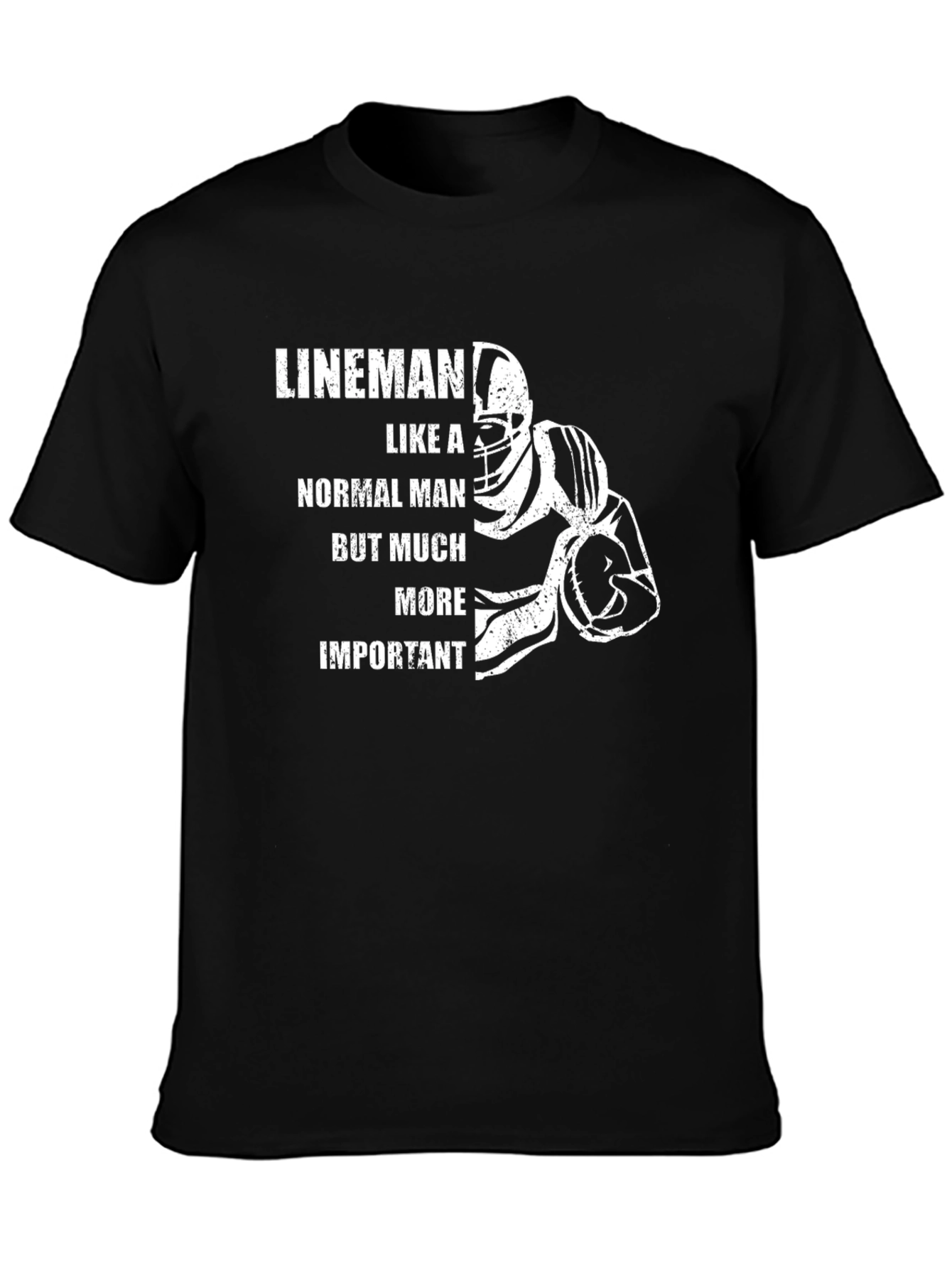 Black Lineman Graphic Tee - Football Fan Apparel view 3