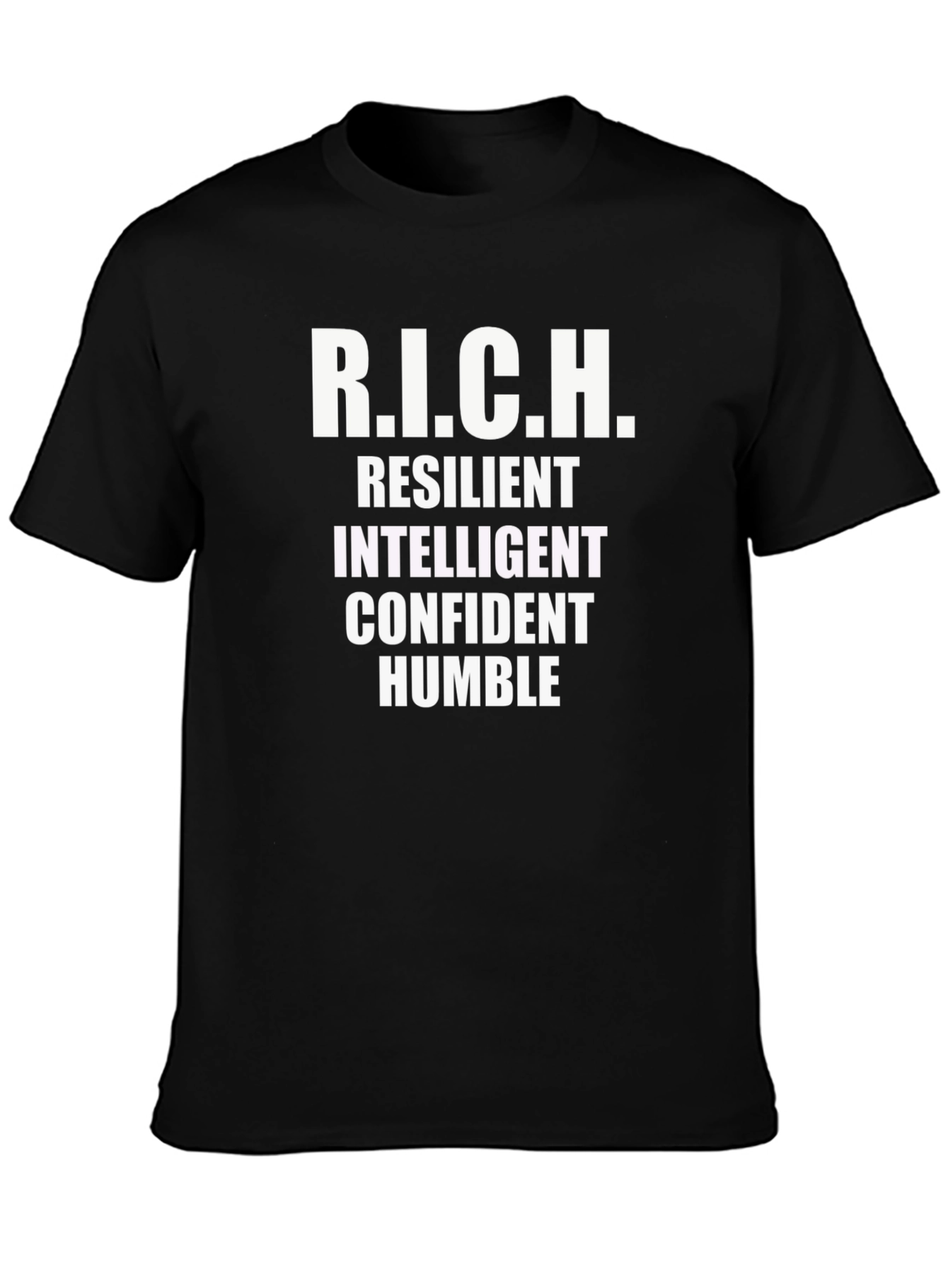 Black R.I.C.H. Definition T-Shirt - Resilient, Intelligent, Confident, Humble view 3