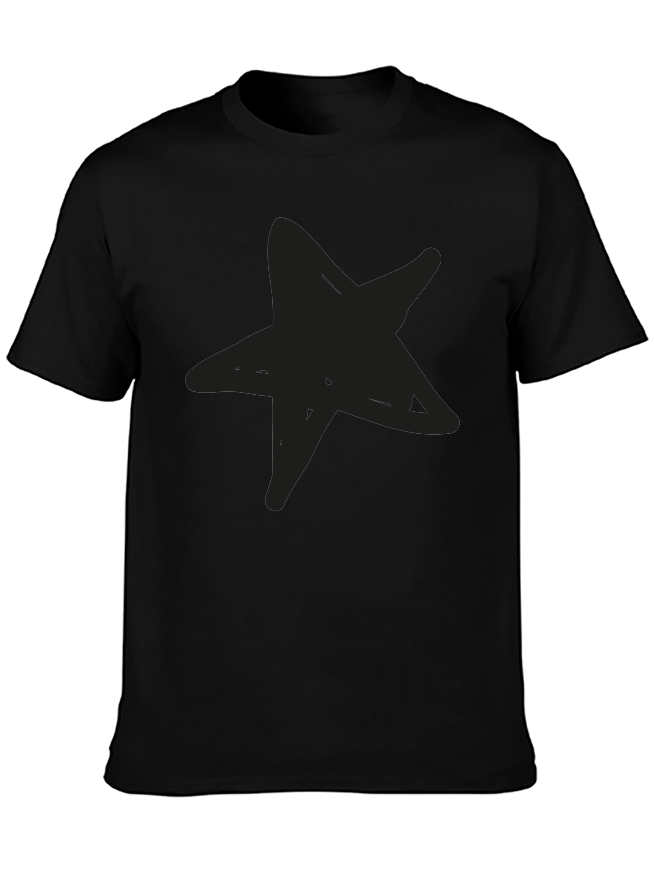 Black Men's Black Star Graphic Tee - Casual Style view 3