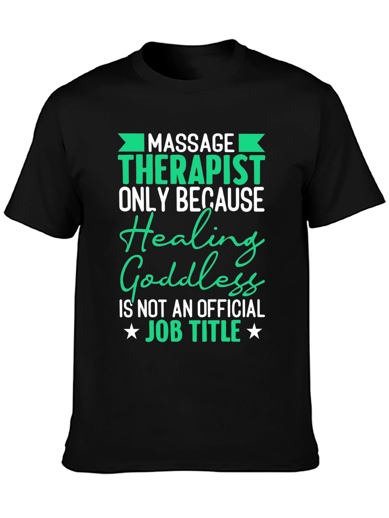 Black Massage Therapist Graphic T-Shirt view 3
