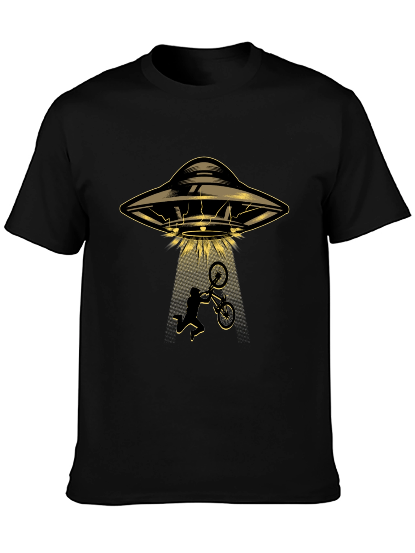 Black UFO Abduction T-Shirt view 3