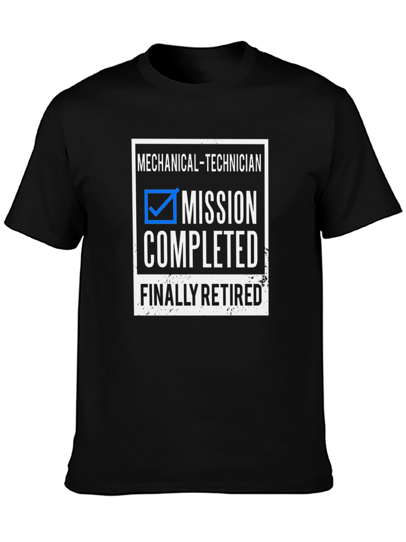 Black Mechanical Technician Retirement T-Shirt - Mission Completed view 3