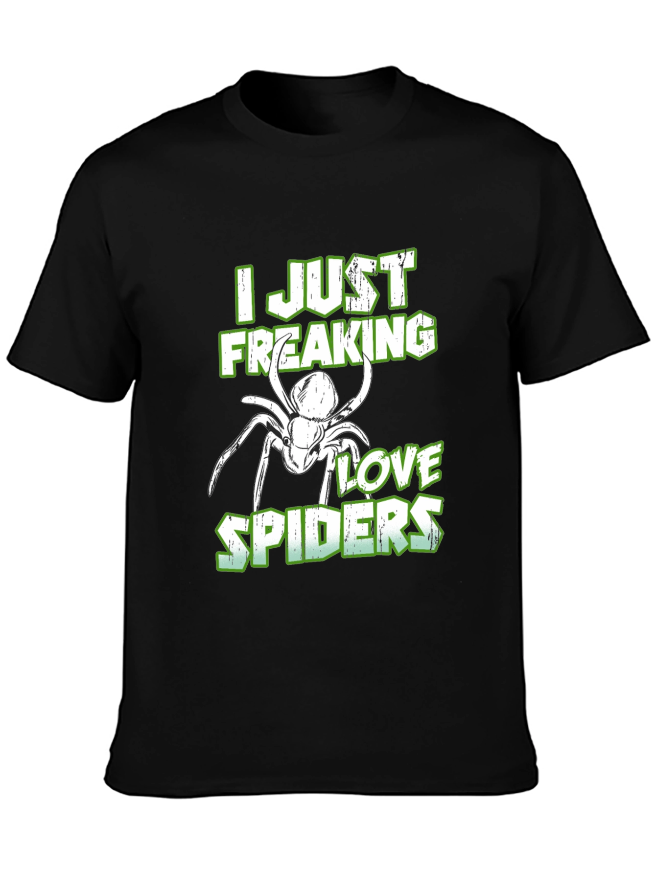 Black I Just Freaking Love Spiders T-Shirt view 3