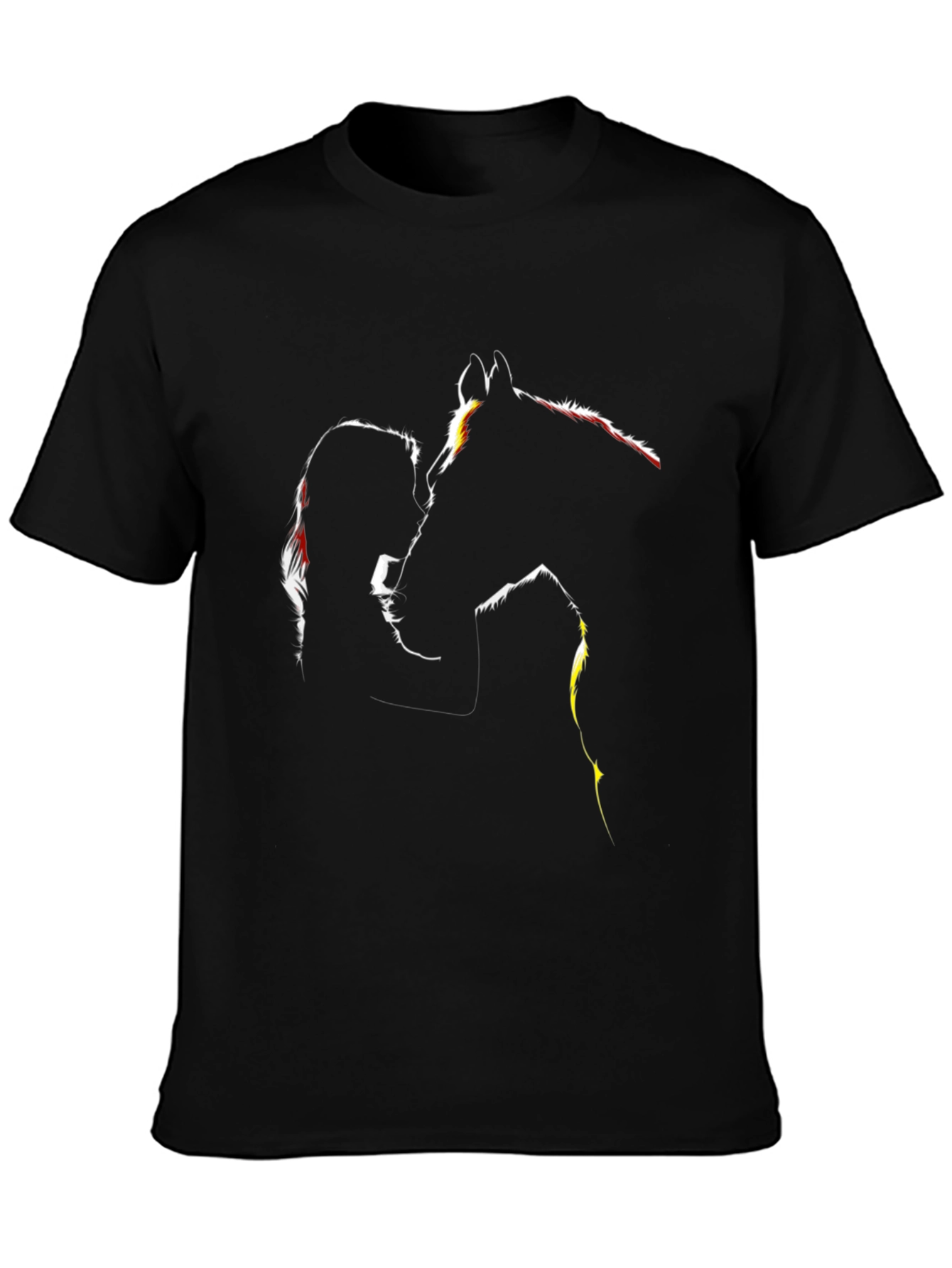 Black Silhouette Horse & Woman Graphic Tee - Black view 3