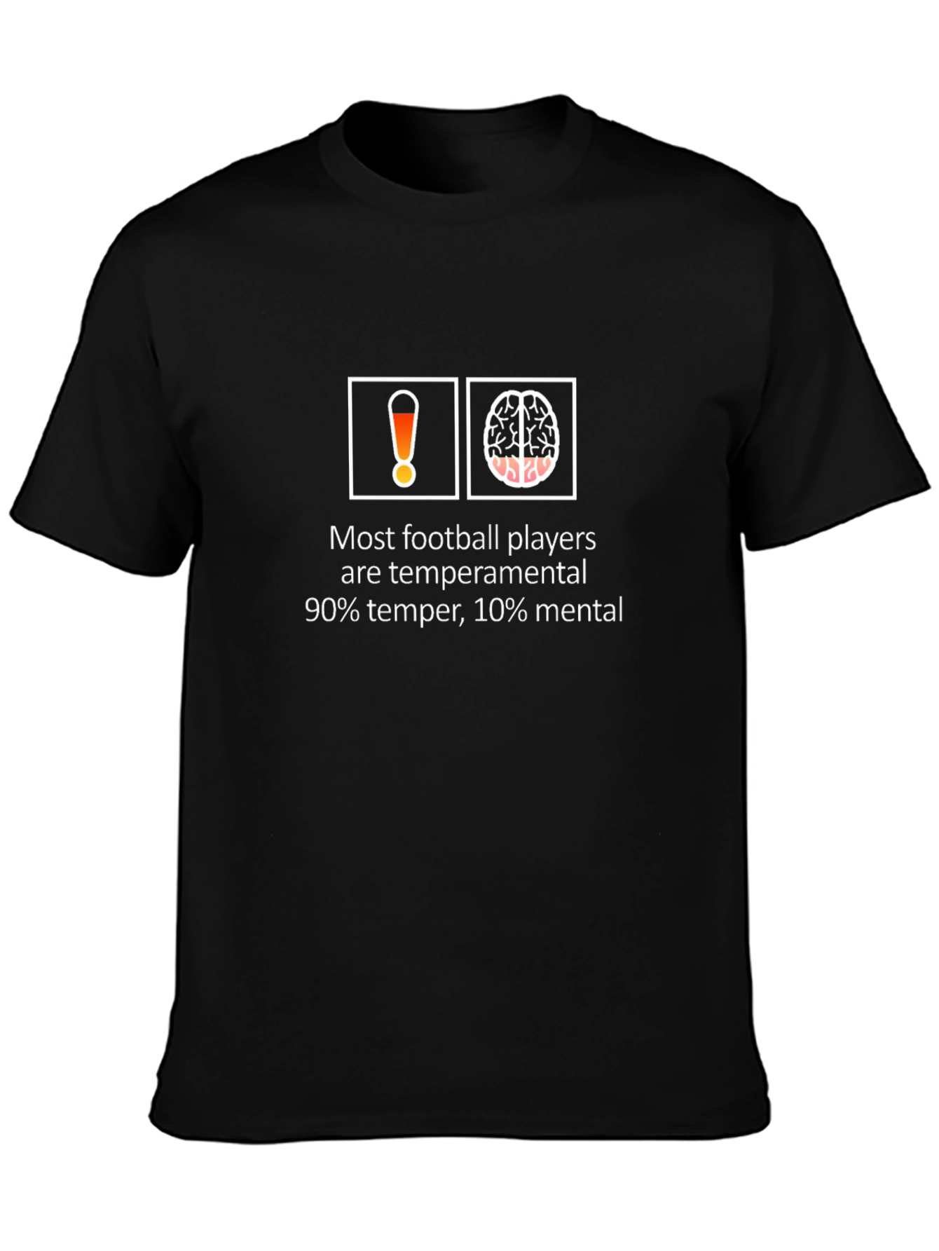 Black Humorous Football Player Temperament Graphic T-Shirt view 3