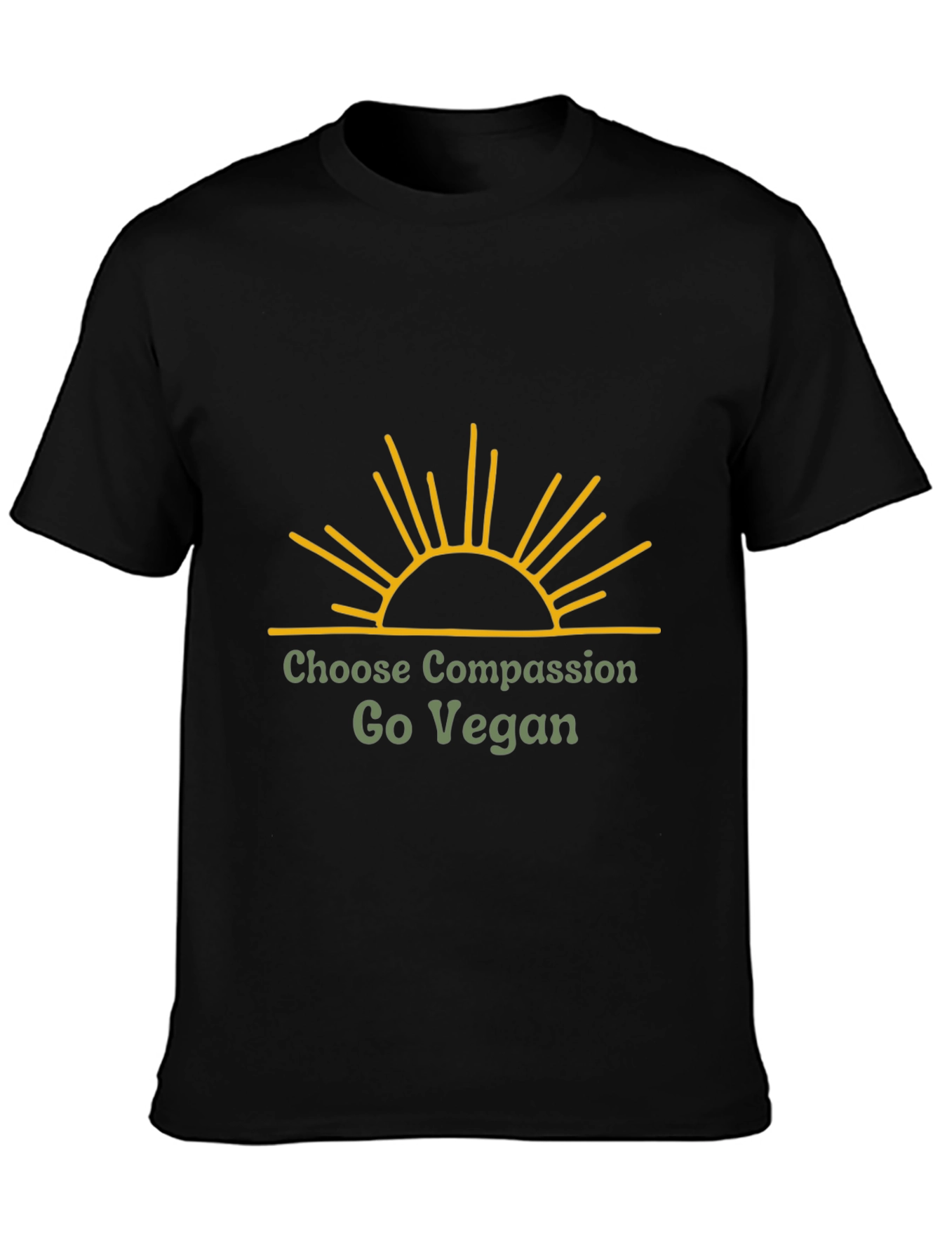 Black Vegan Compassion Tee - Unisex Graphic T-Shirt view 3