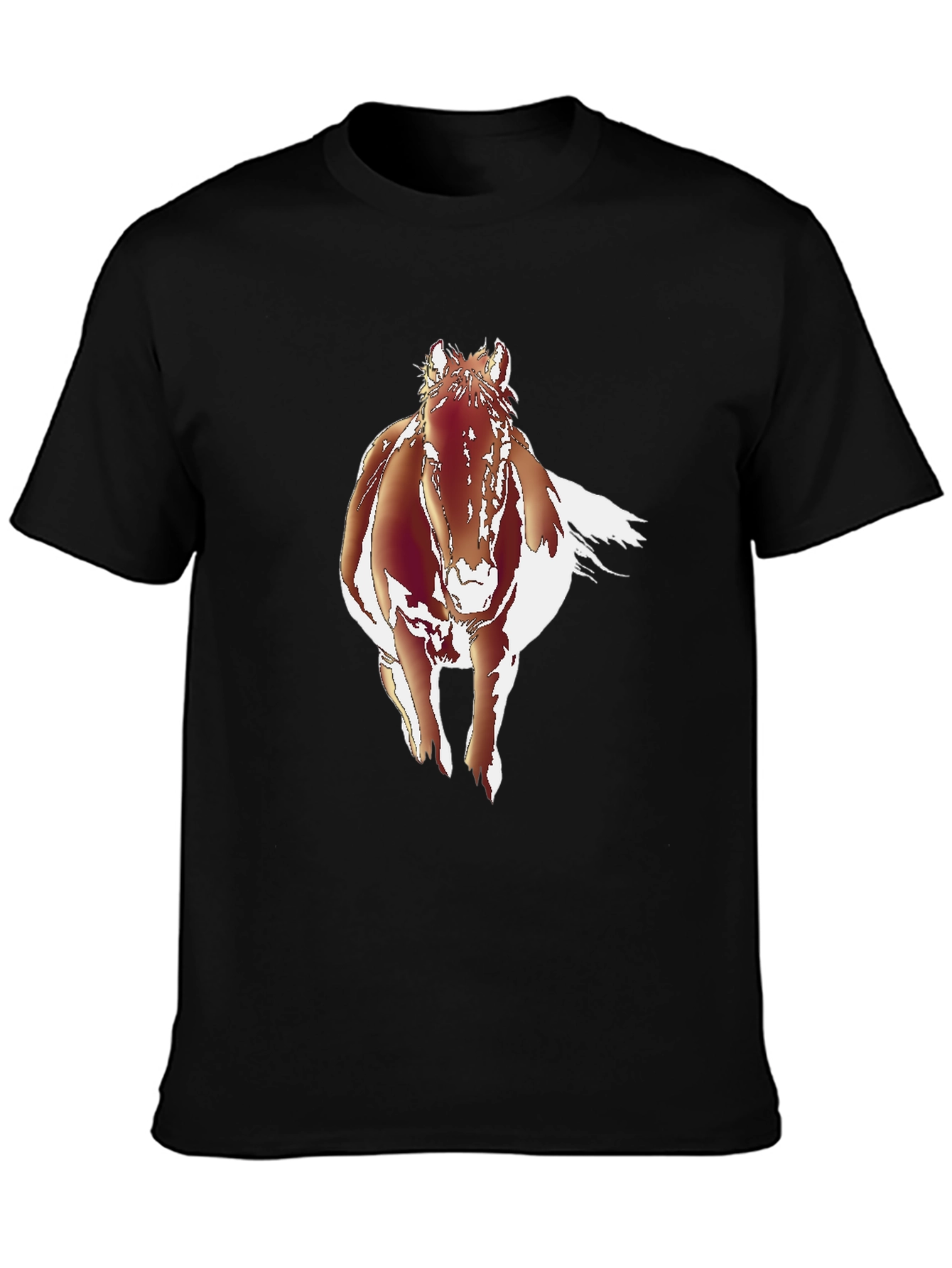 Black Running Horse Graphic T-Shirt view 3
