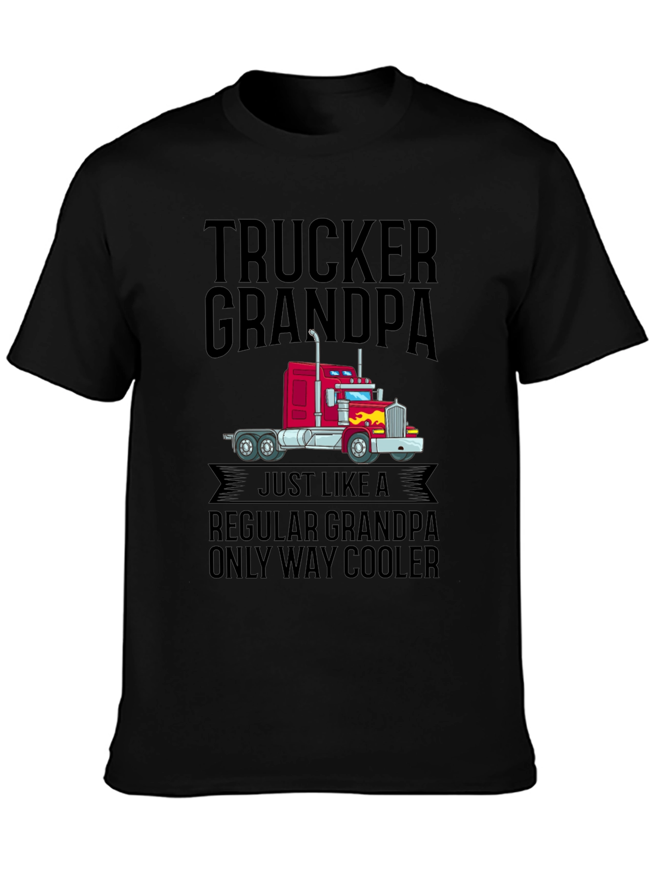 Black Trucker Grandpa T-Shirt - Way Cooler Than Regular Grandpas view 3