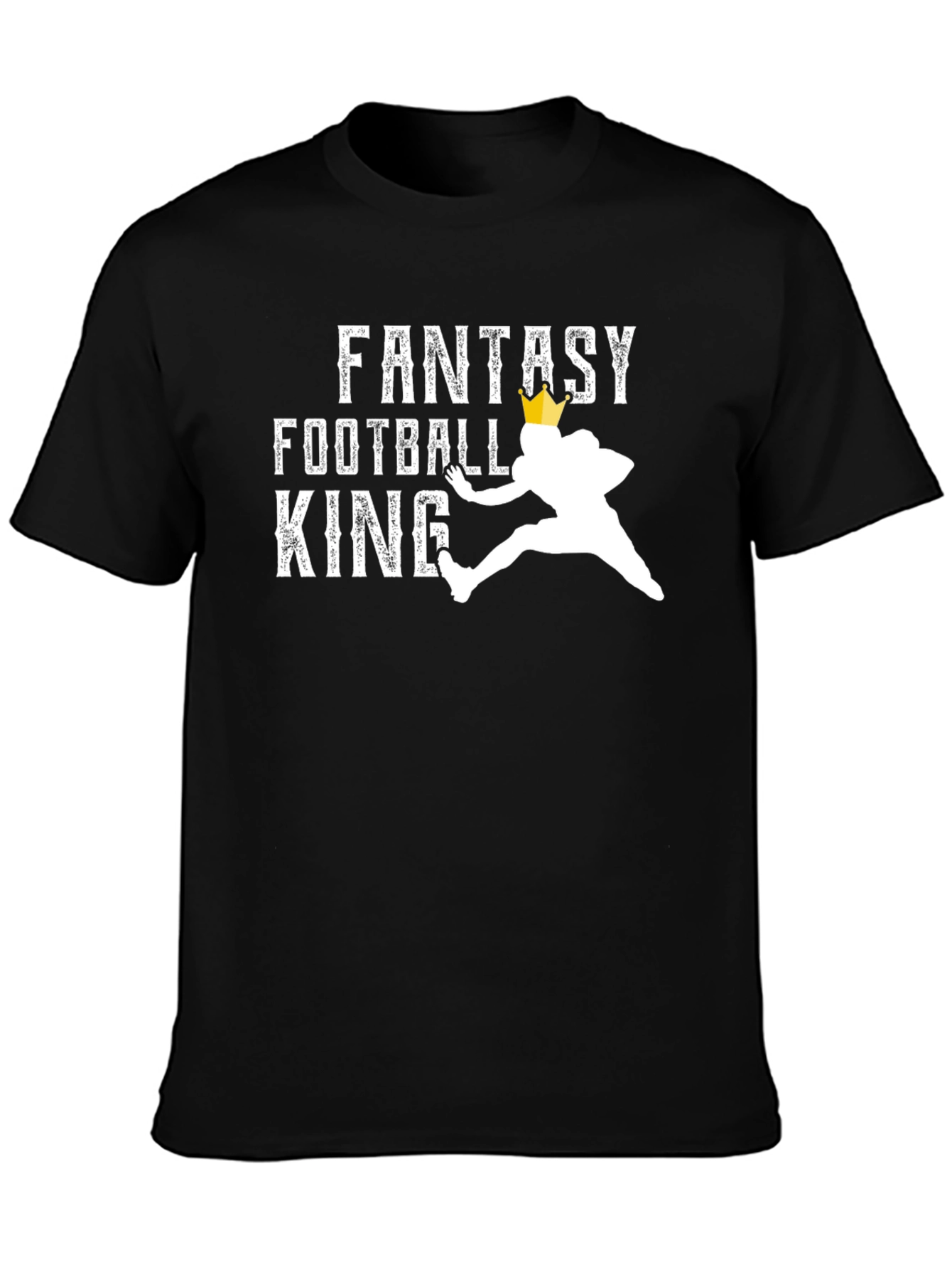 Black Fantasy Football King T-Shirt view 3