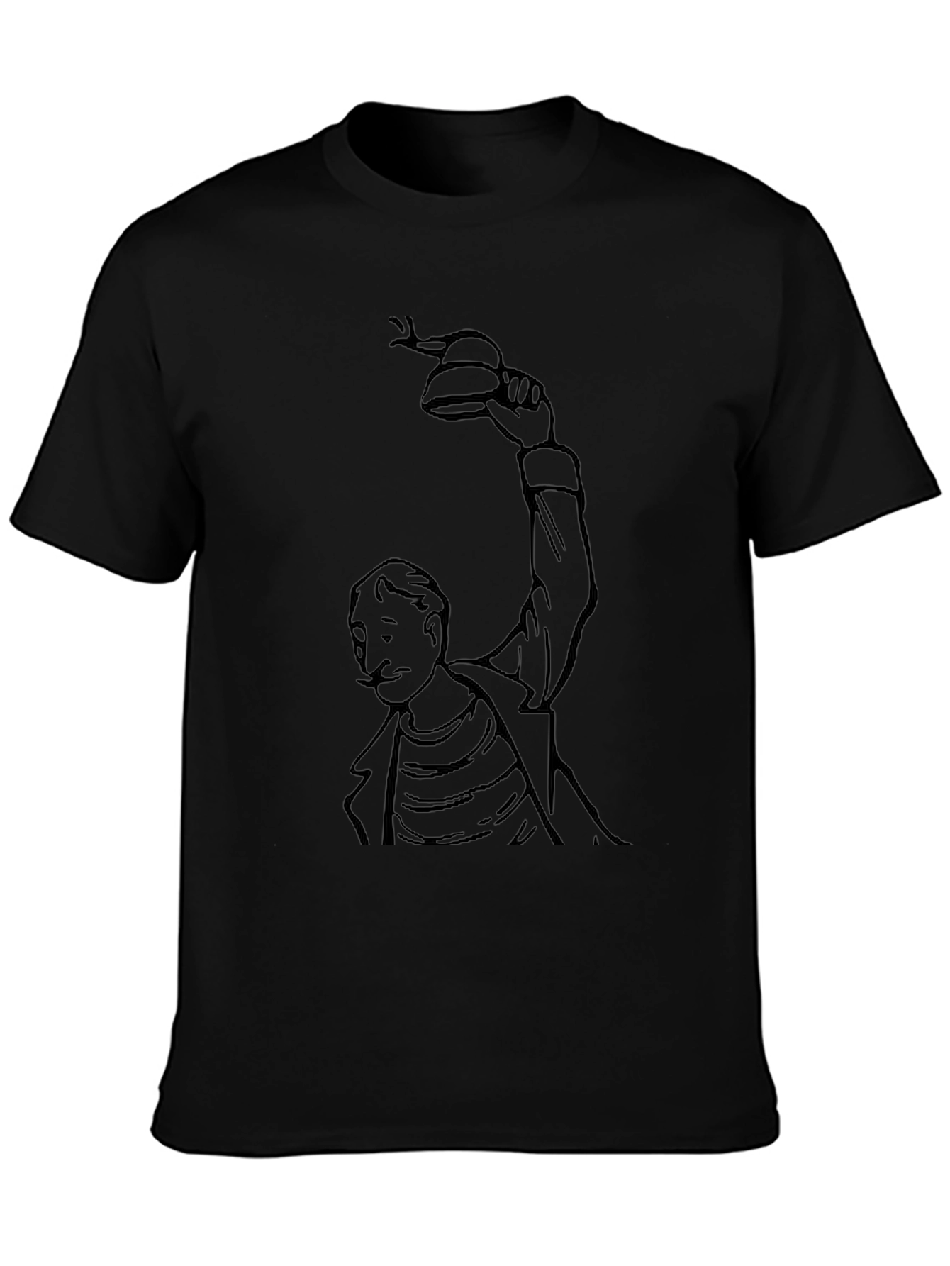 Black Cartoon Character Graphic T-Shirt view 3