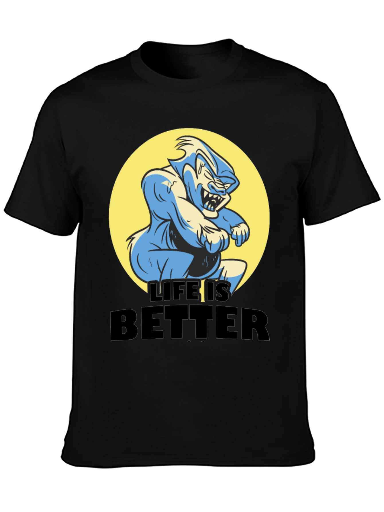 Black Life is Better Cartoon Graphic Tee view 3