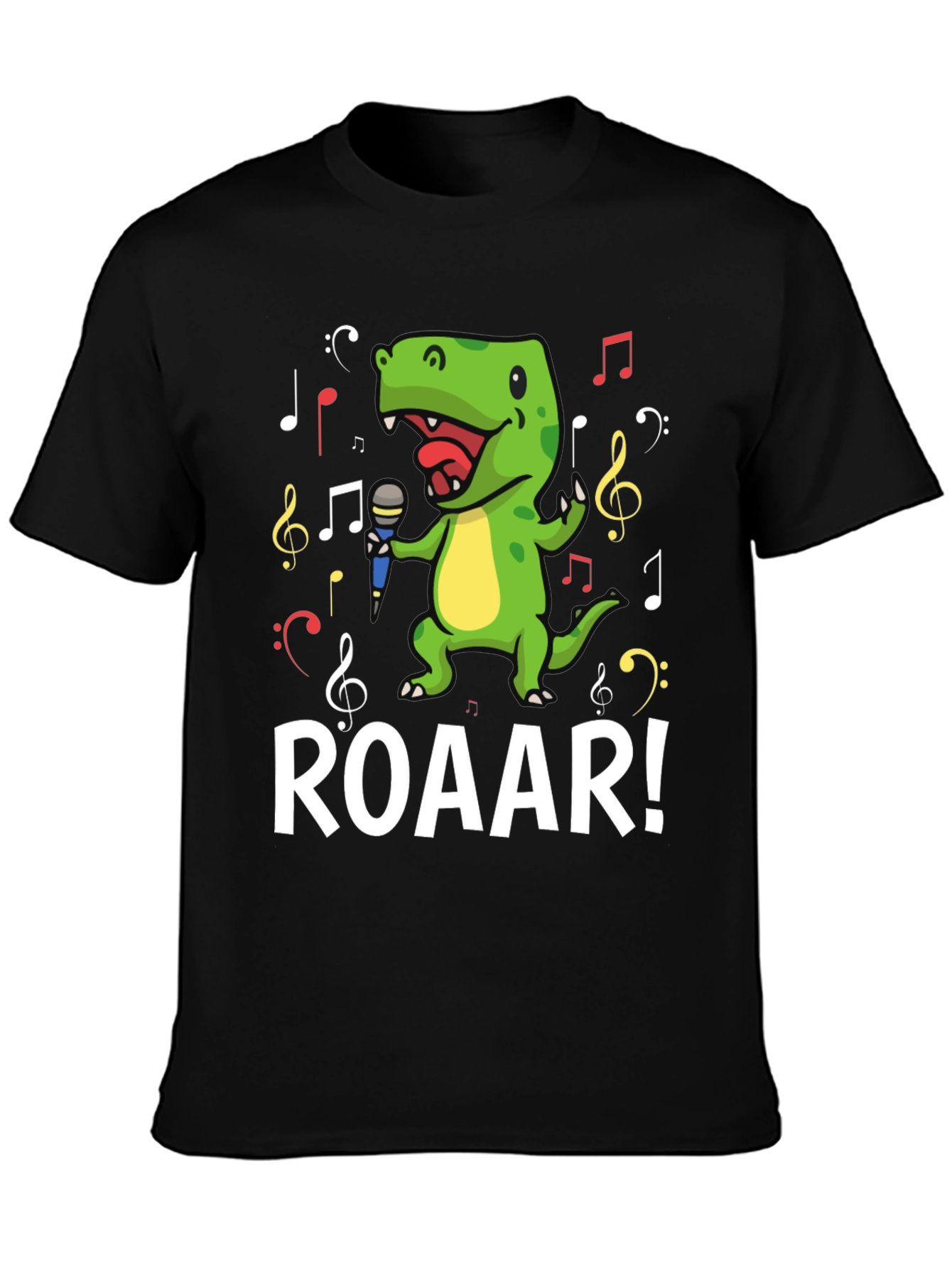 Black Dino Singer T-Shirt - Roar! view 3