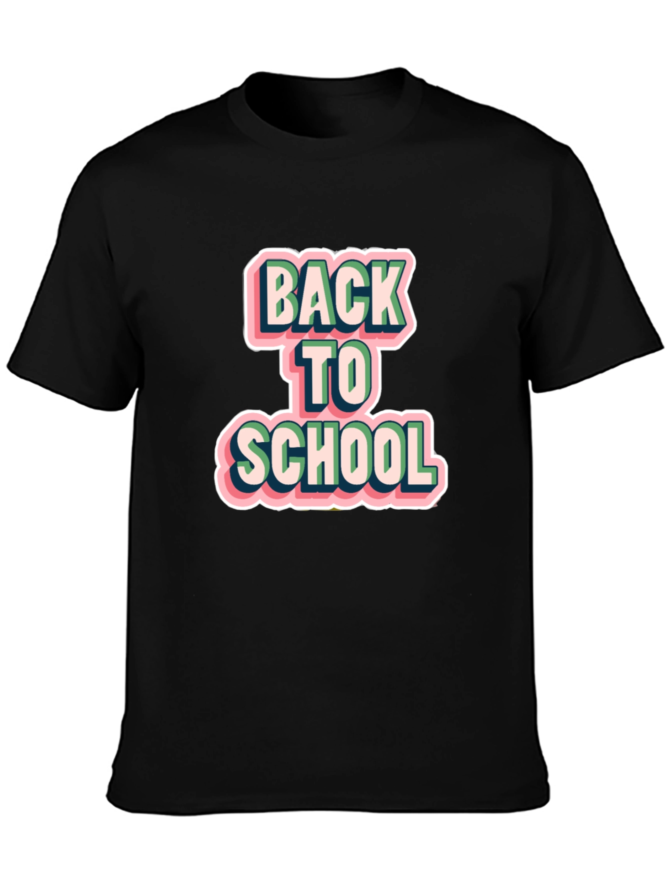 Black Back to School Graphic Tee - Black view 3