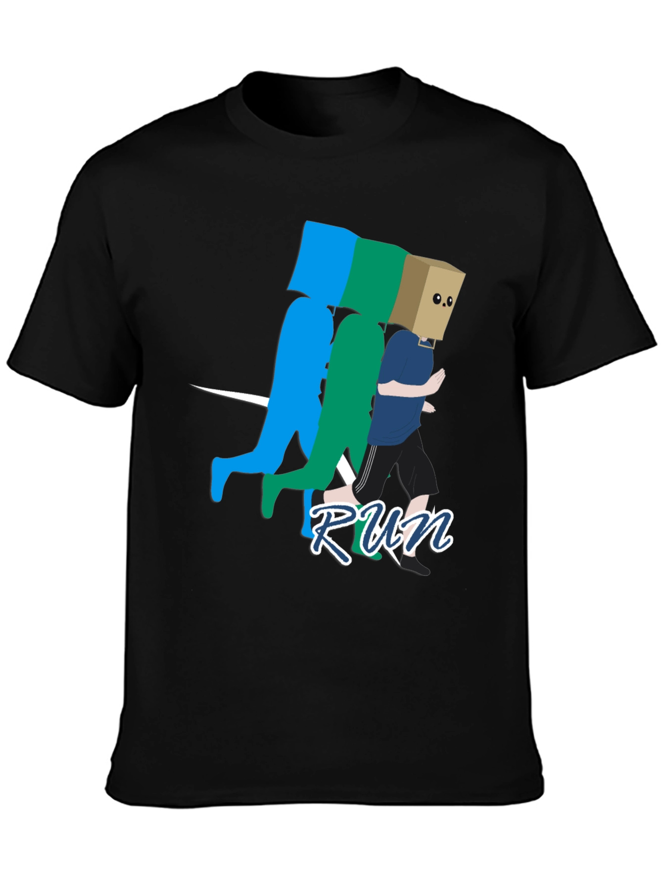 Black Run! Graphic Print T-Shirt - Stylish Casual Wear view 3