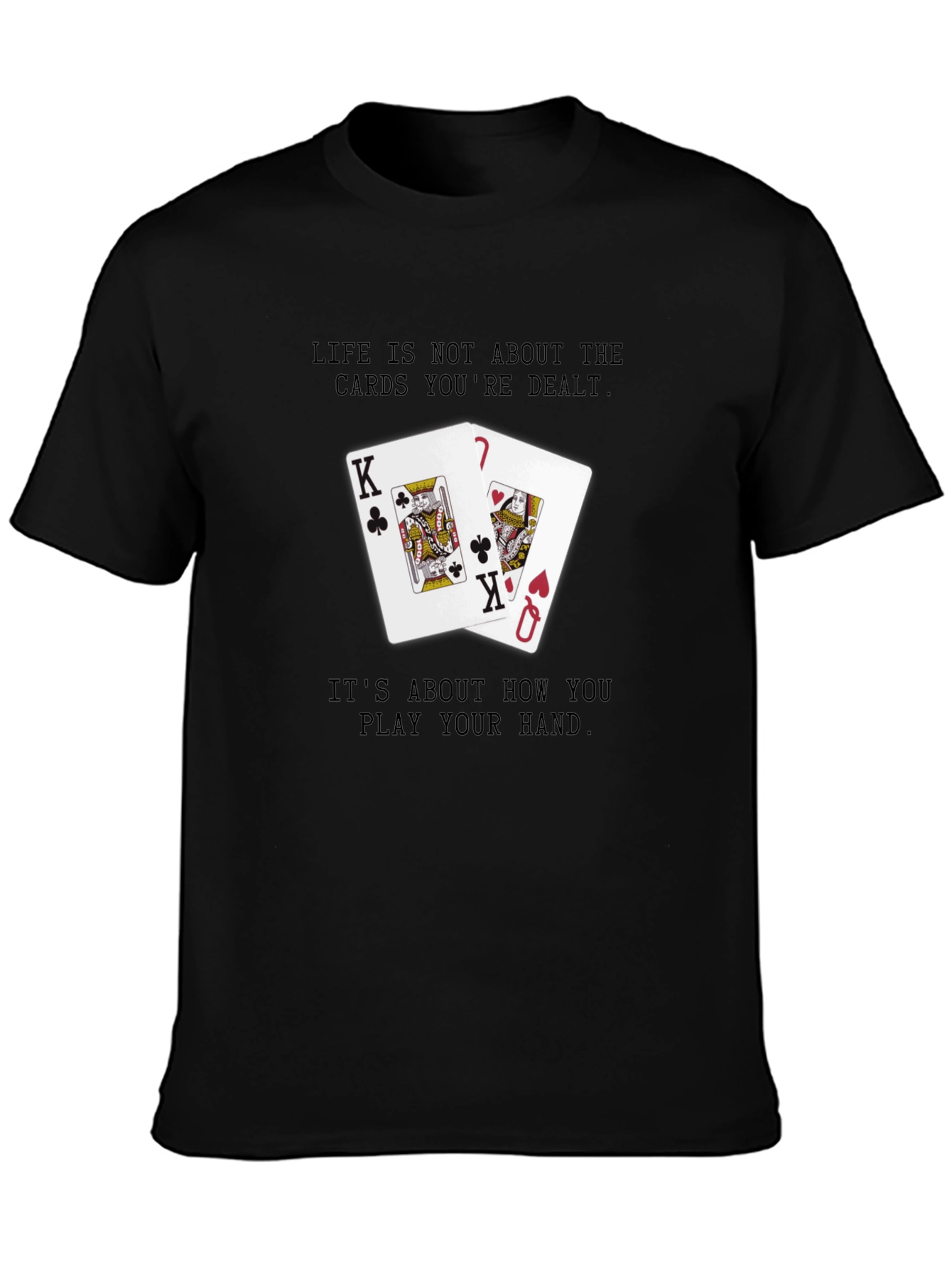 Black Life's a Hand T-Shirt - King & Queen Graphic Tee view 3