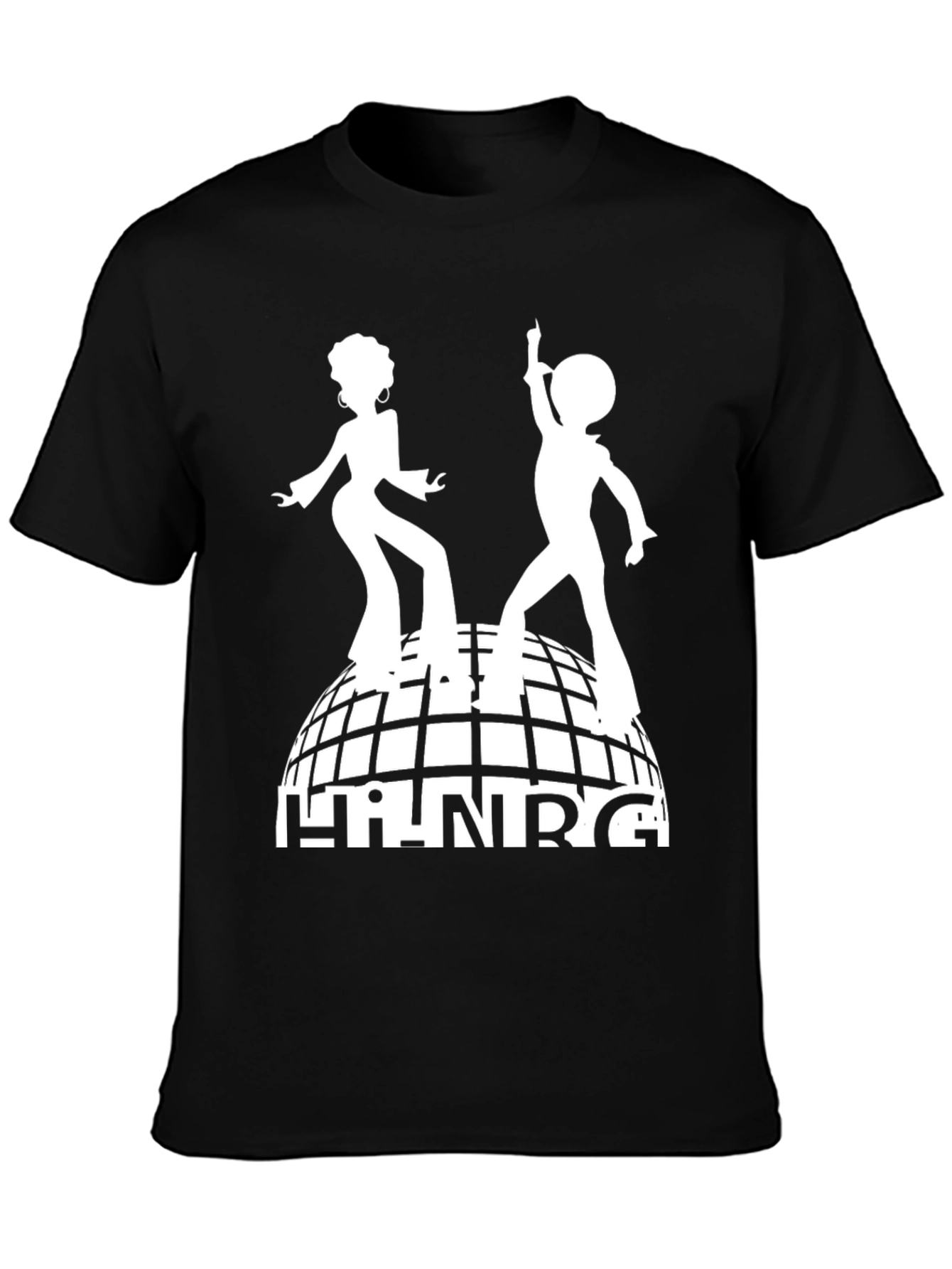 Black Retro Disco T-Shirt - Hi NRG Dance Tee view 3