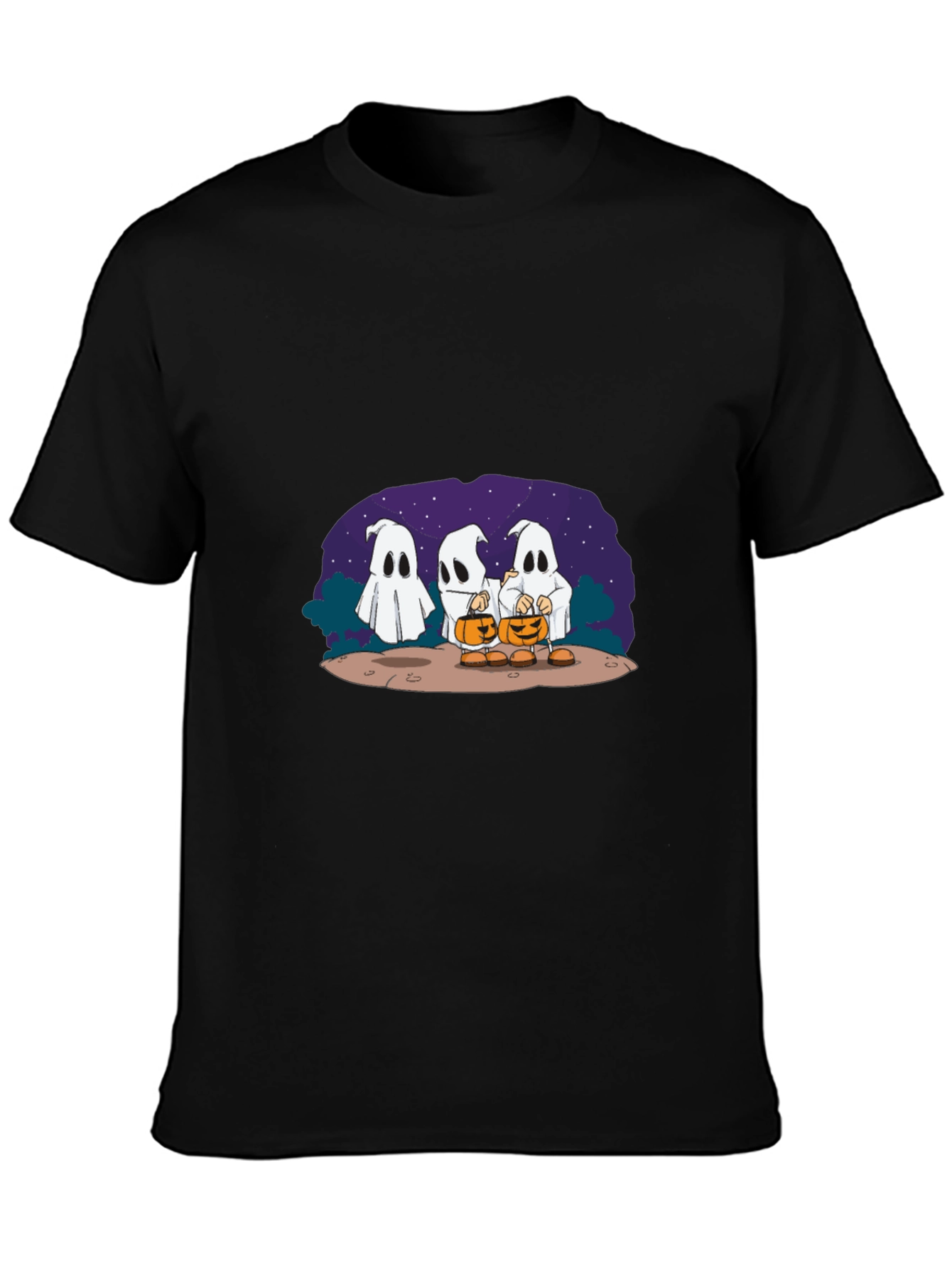 Black Halloween Ghost T-Shirt view 3