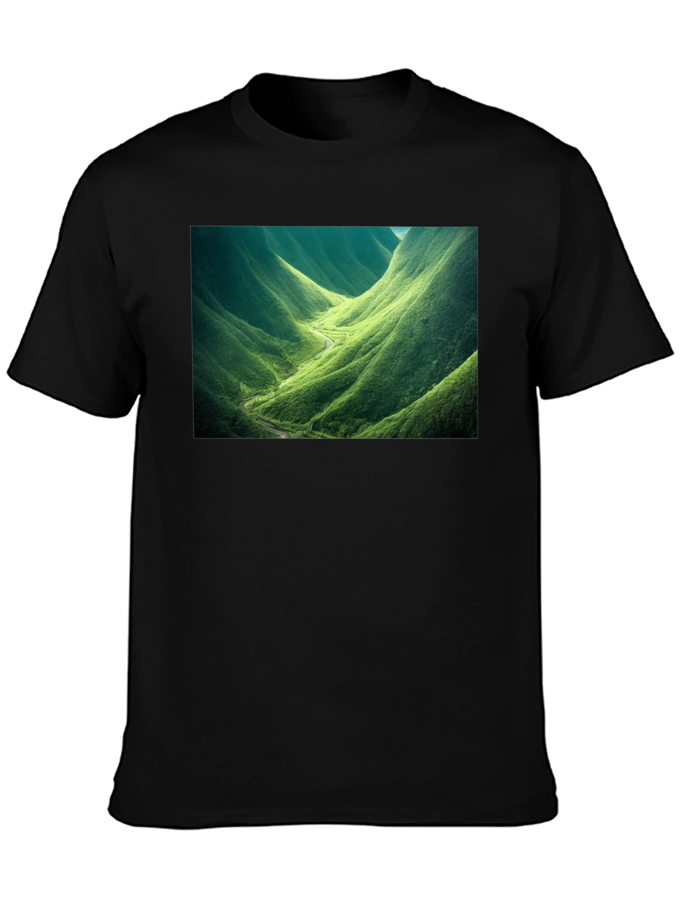 Black Nature Valley Graphic Tee - Black Cotton Comfort view 3