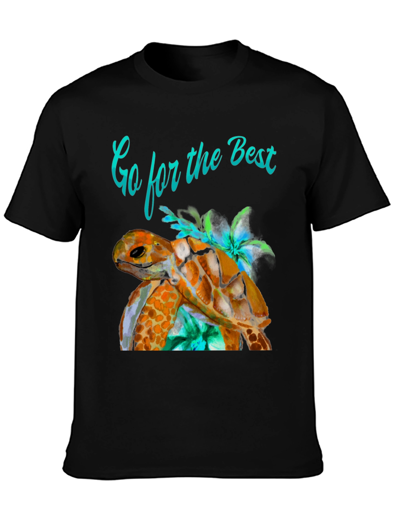 Black Turtle Graphic Tee - Go for the Best! view 3